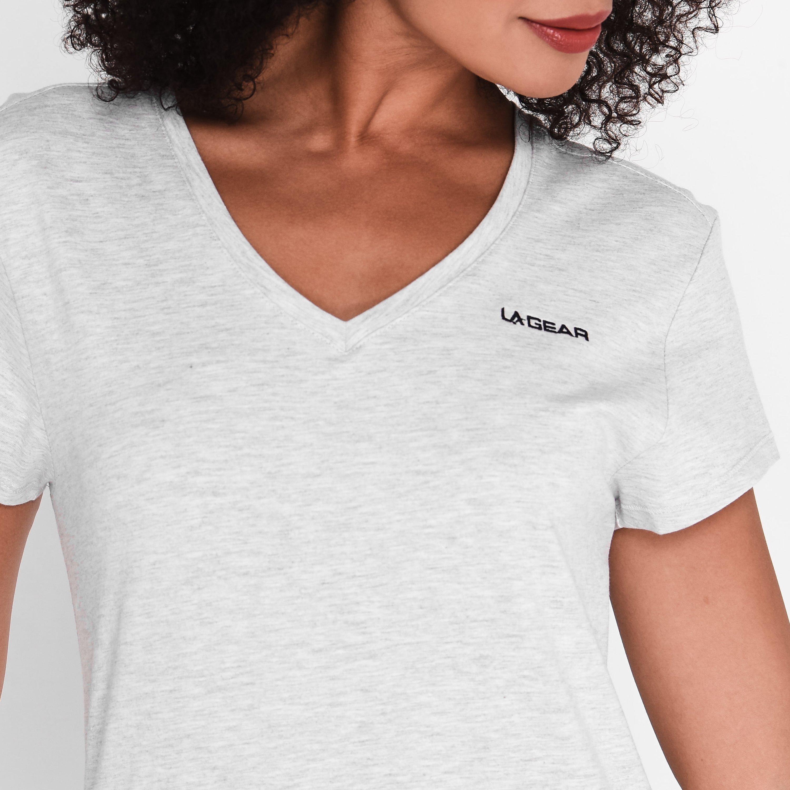 Ijs Grijs Marl - LA Gear - V Neck T Shirt Ladies - 4