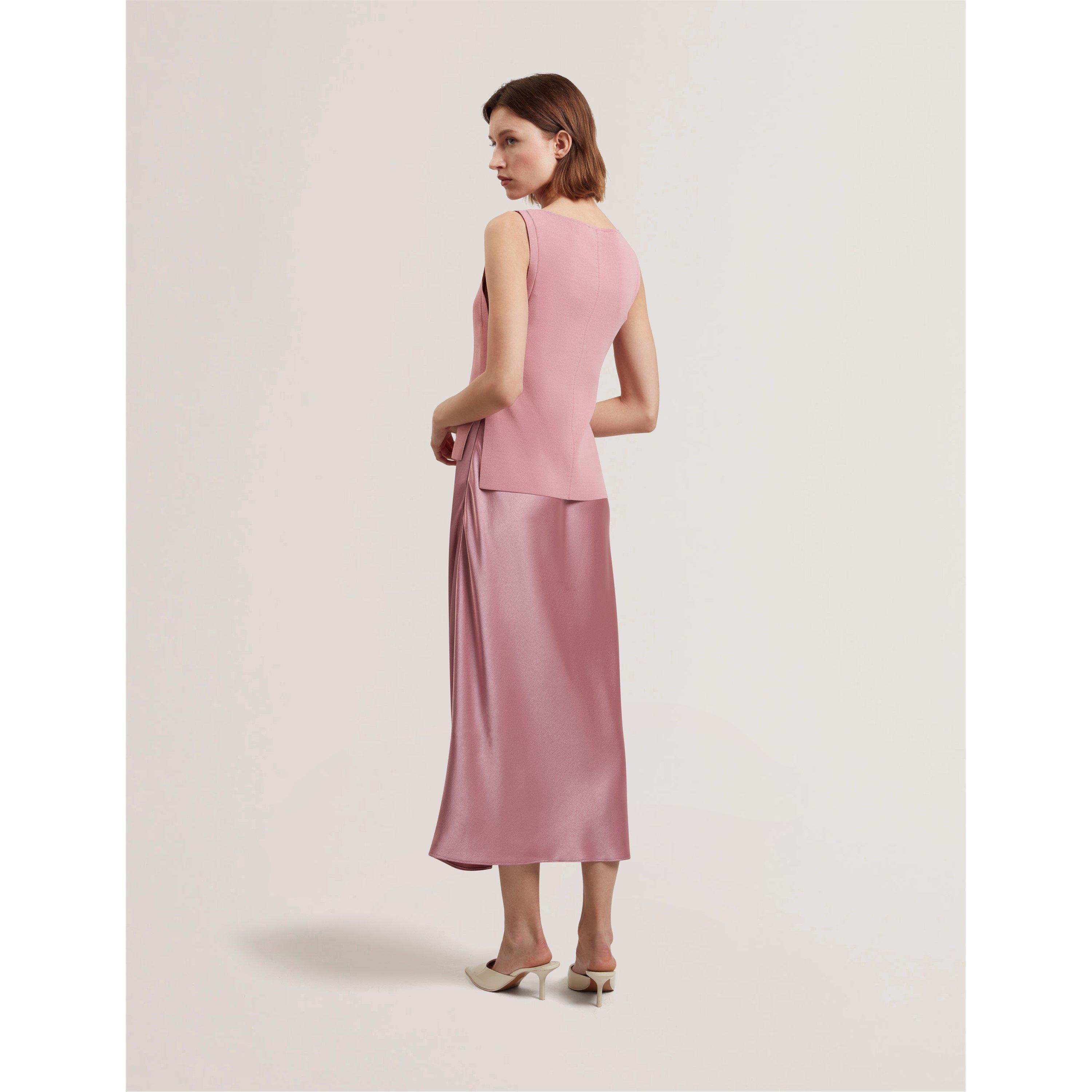 Mittelrosa - Ted Baker - Women's Knitted Satin Slip Dress - 3