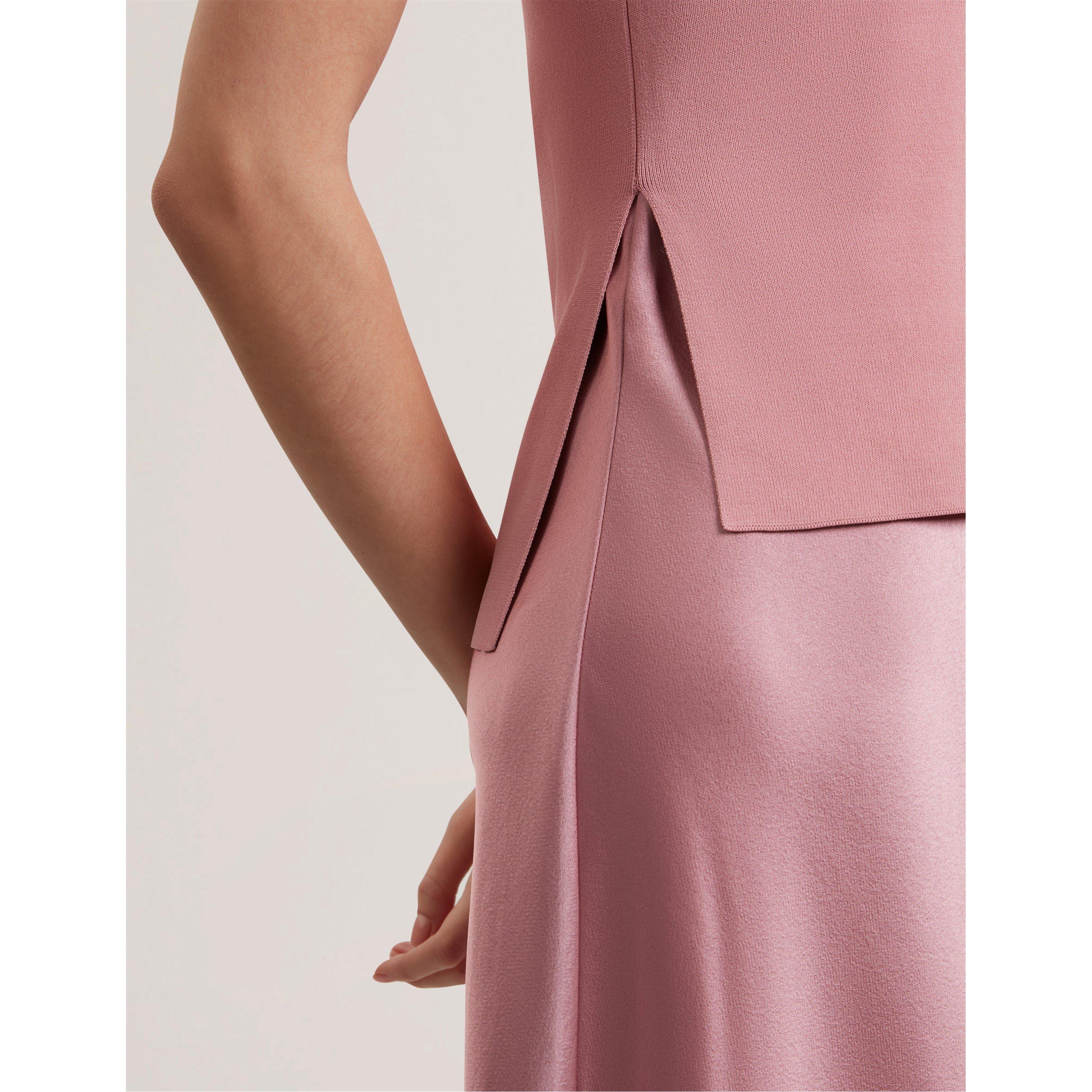 Mittelrosa - Ted Baker - Women's Knitted Satin Slip Dress - 4