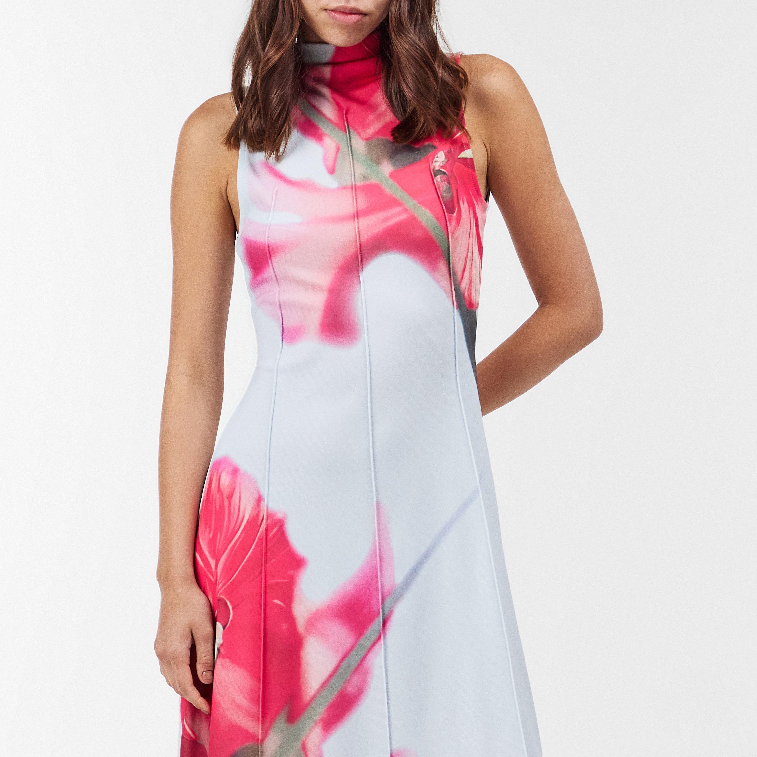 Pl-Blue - Ted Baker - Women's Mesh Midi Tea Dress - 3