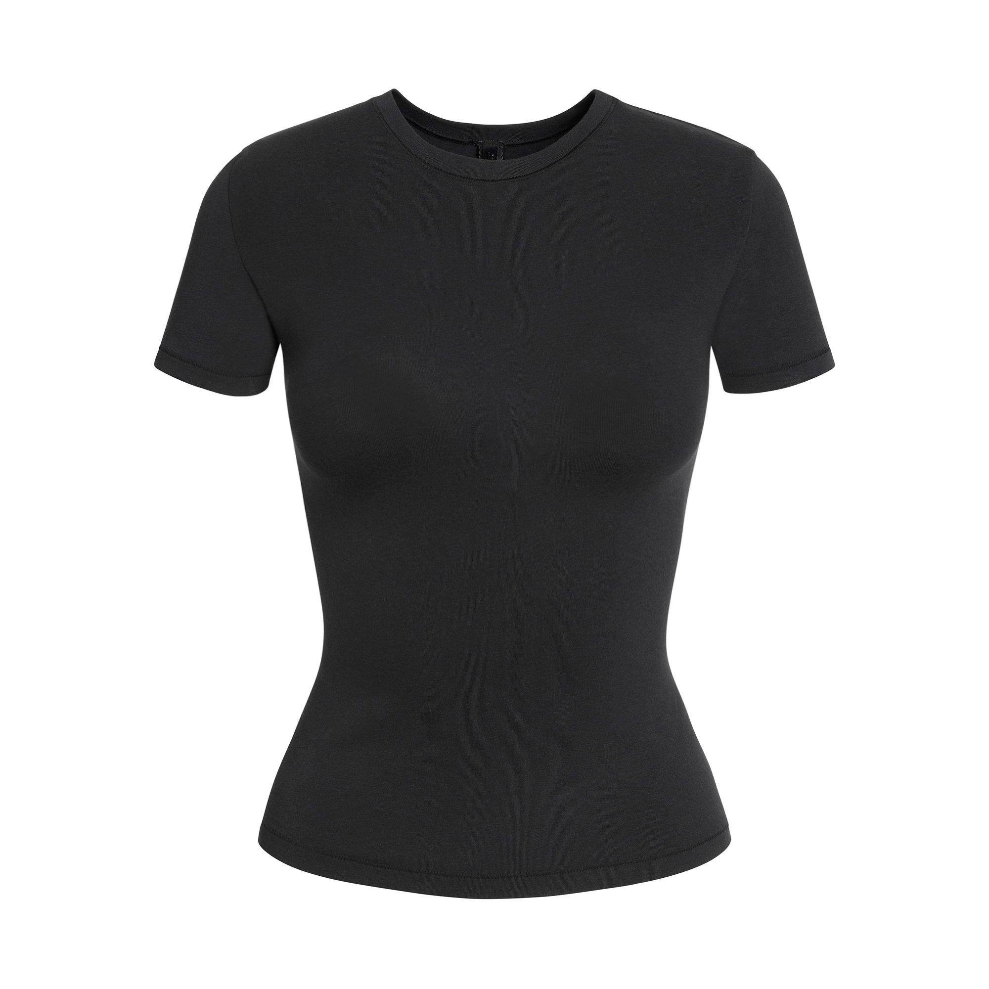 SKIMS Women’s Cotton Jersey Short Sleeve Fitted T-Shirt - Soot - Size 18 (2XL)