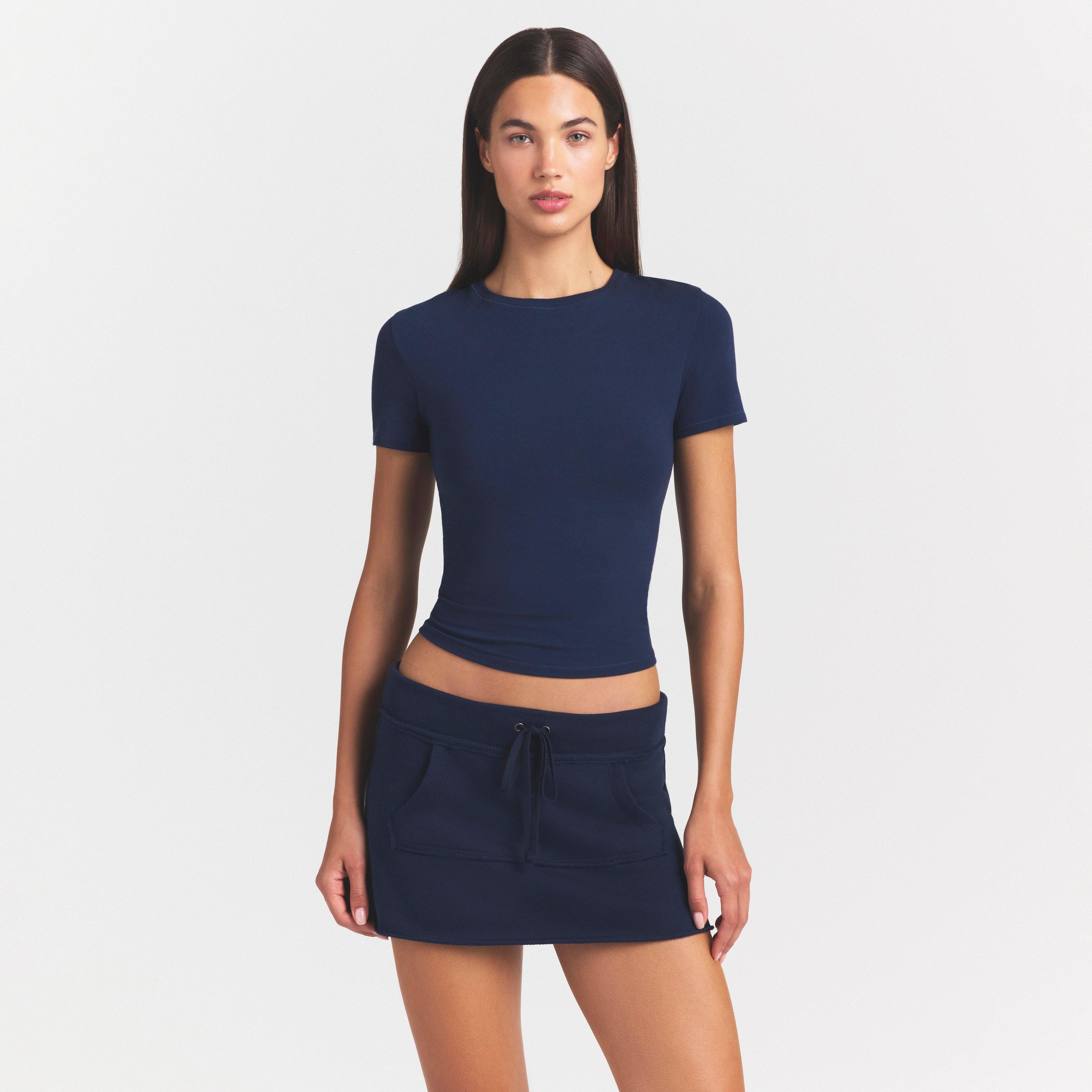 NAVY - SKIMS - Women’s Cotton Jersey Short Sleeve Fitted T-Shirt - 2