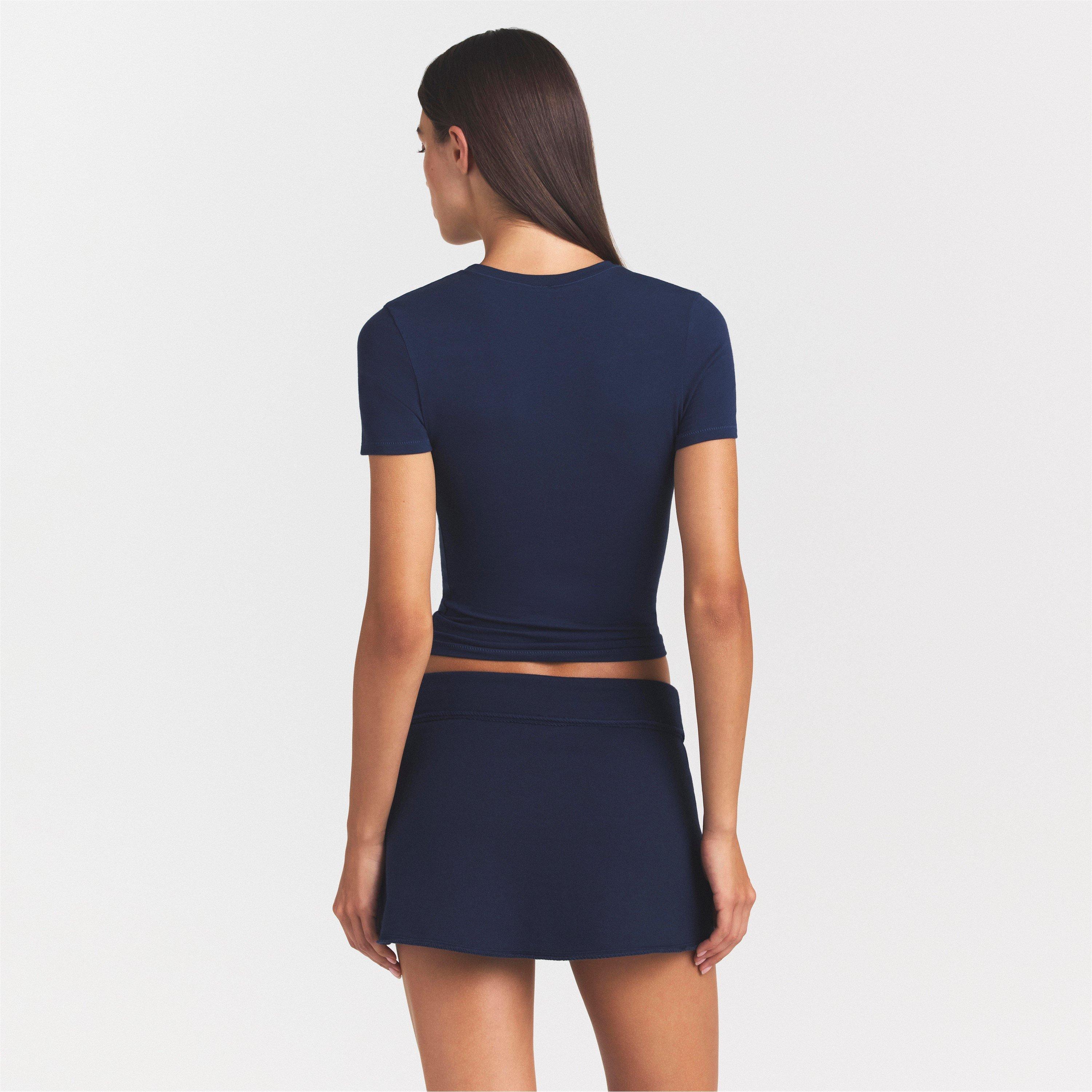 NAVY - SKIMS - Women’s Cotton Jersey Short Sleeve Fitted T-Shirt - 3