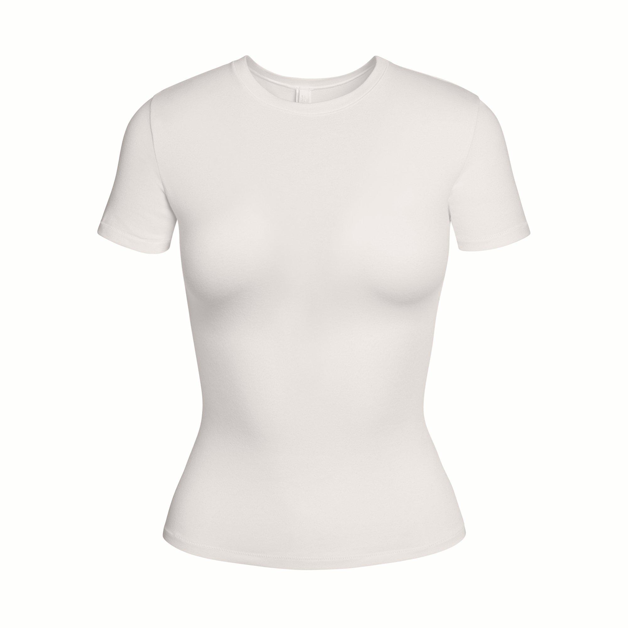 SKIMS Women’s Cotton Jersey Short Sleeve Fitted T-Shirt - Marble - Size 18 (2XL)