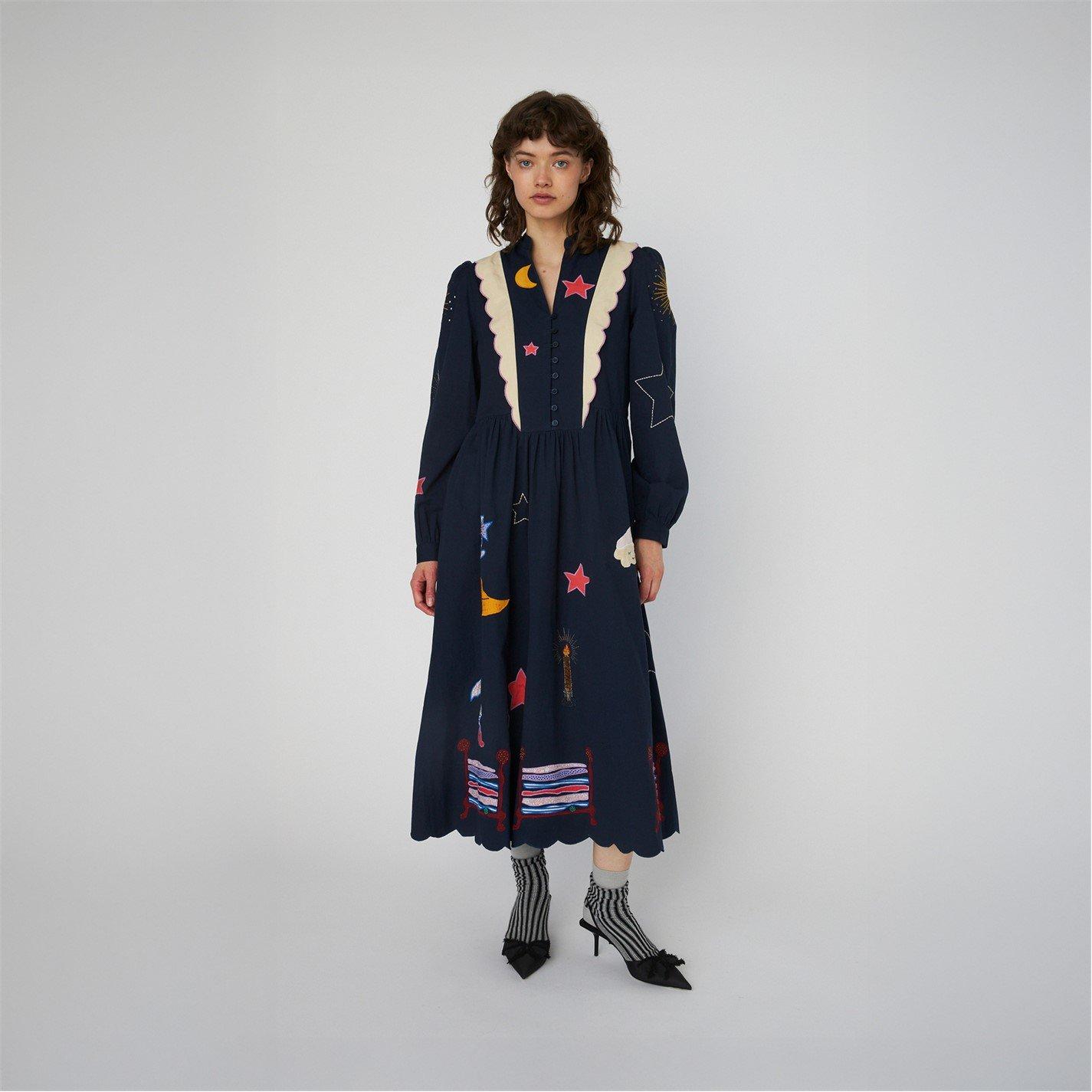 395 Navy - Stella Nova - Stella Nova Bead Embellished Midi Dress - Navy - 2
