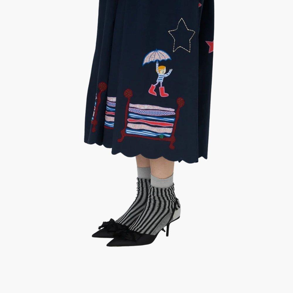 395 Navy - Stella Nova - Stella Nova Bead Embellished Midi Dress - Navy - 4