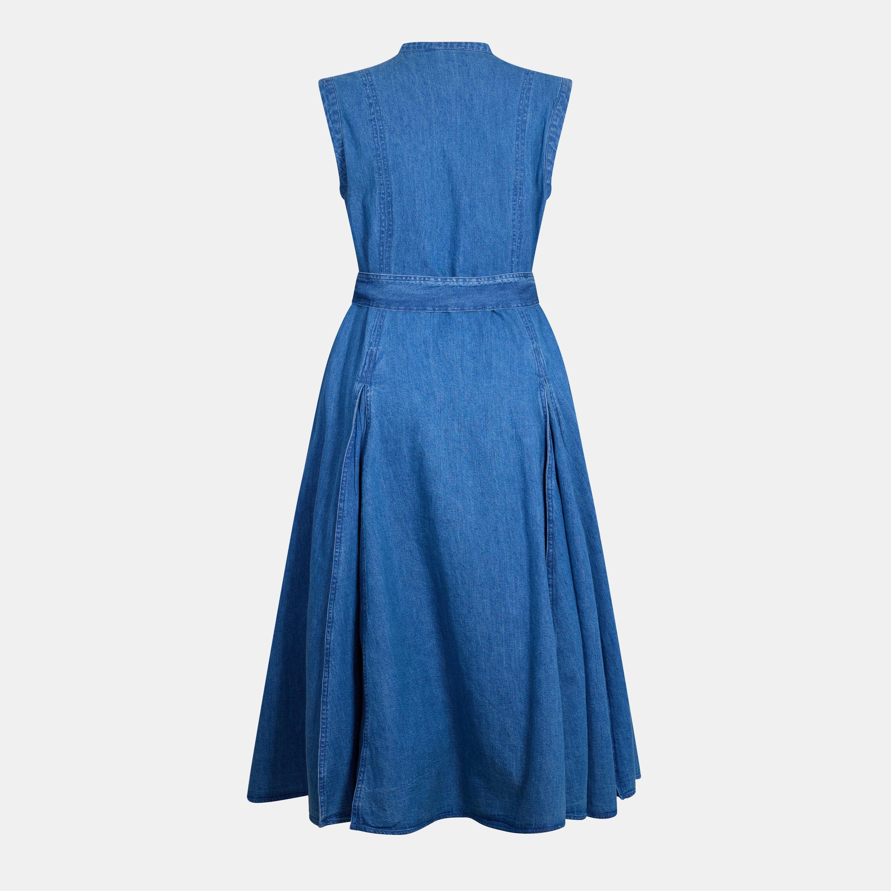 Indigo - Ralph Lauren - Women's Short Sleeve Shirt Dress - 2