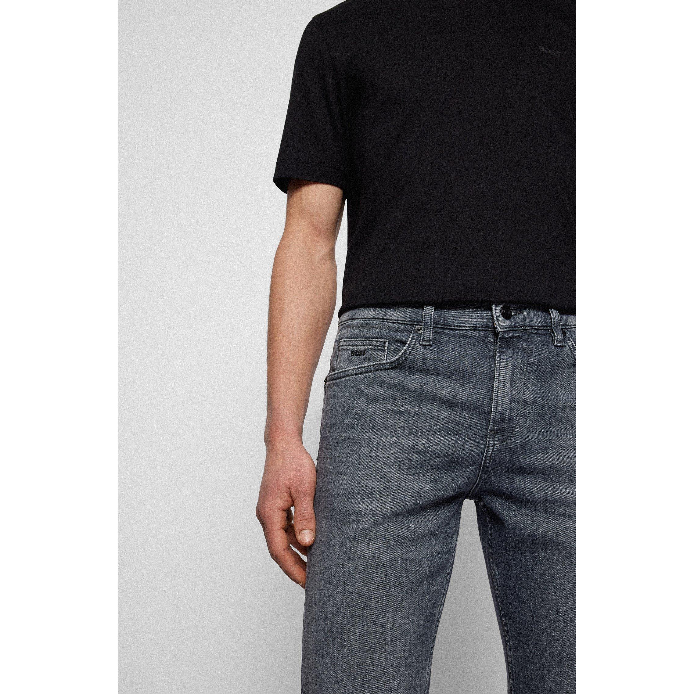 Medium Grey 030 - Boss - Men's HBB Delaware3Slm Slim-fit Jeans - 5