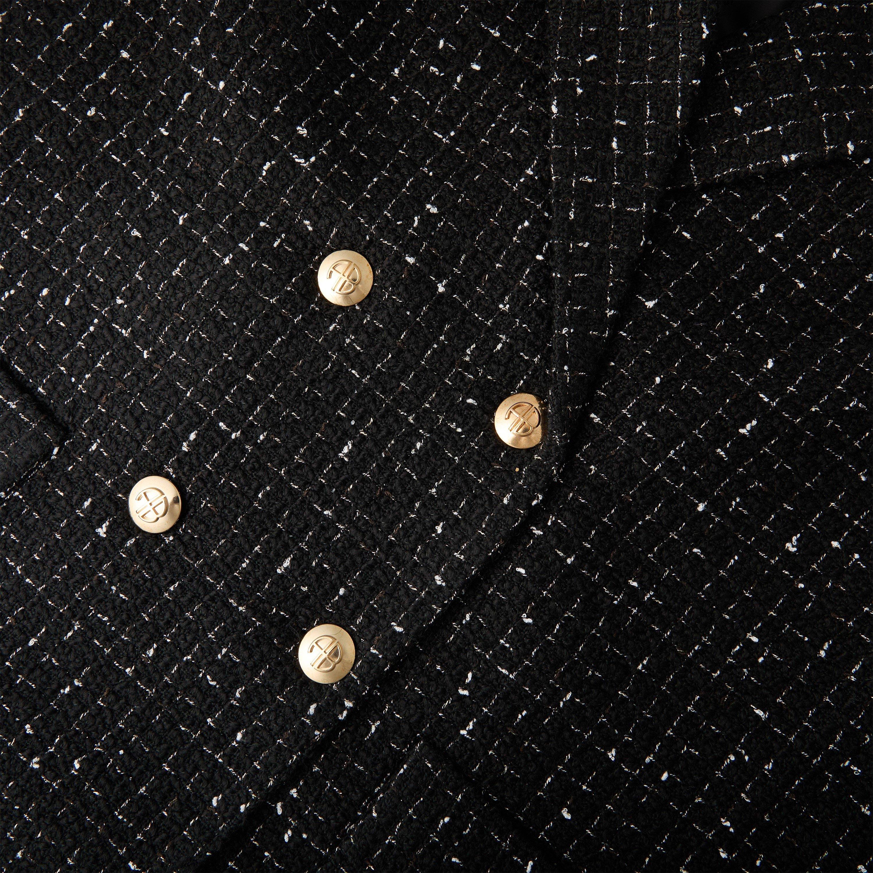  Cream/Black - Anine Bing - Womens Katharine Tweed Mini Dress - 4