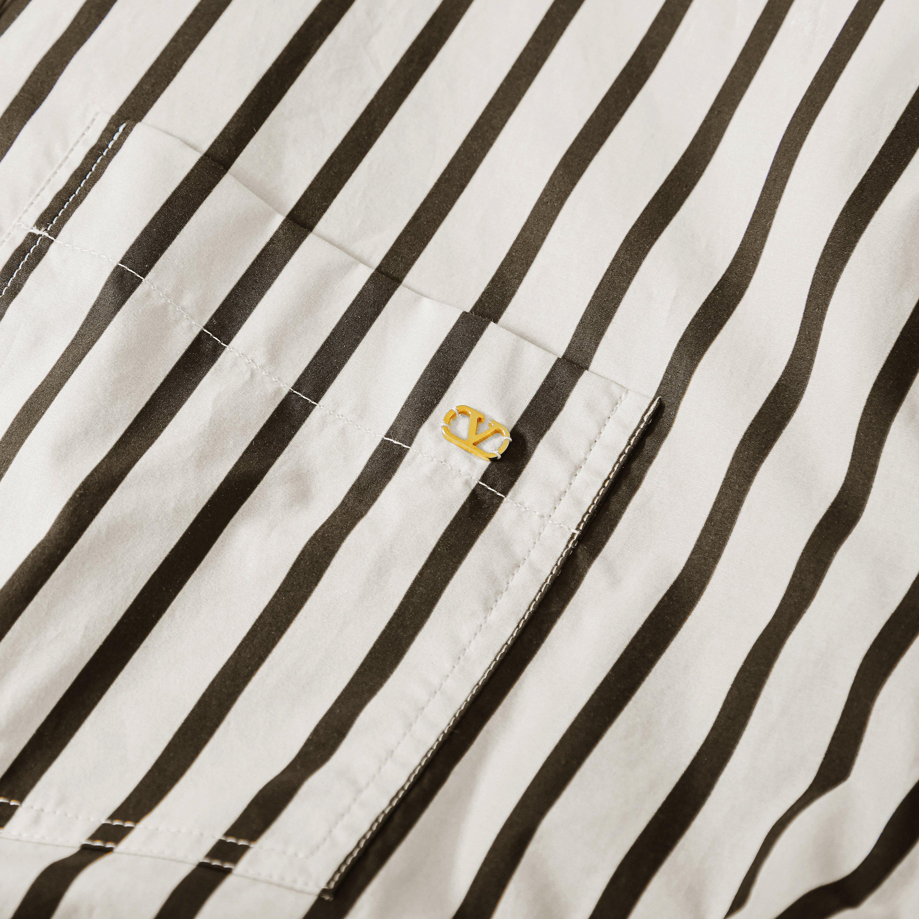 Avorio/Chocolat - Valentino - Val Stripe Dress Ld63 - 5