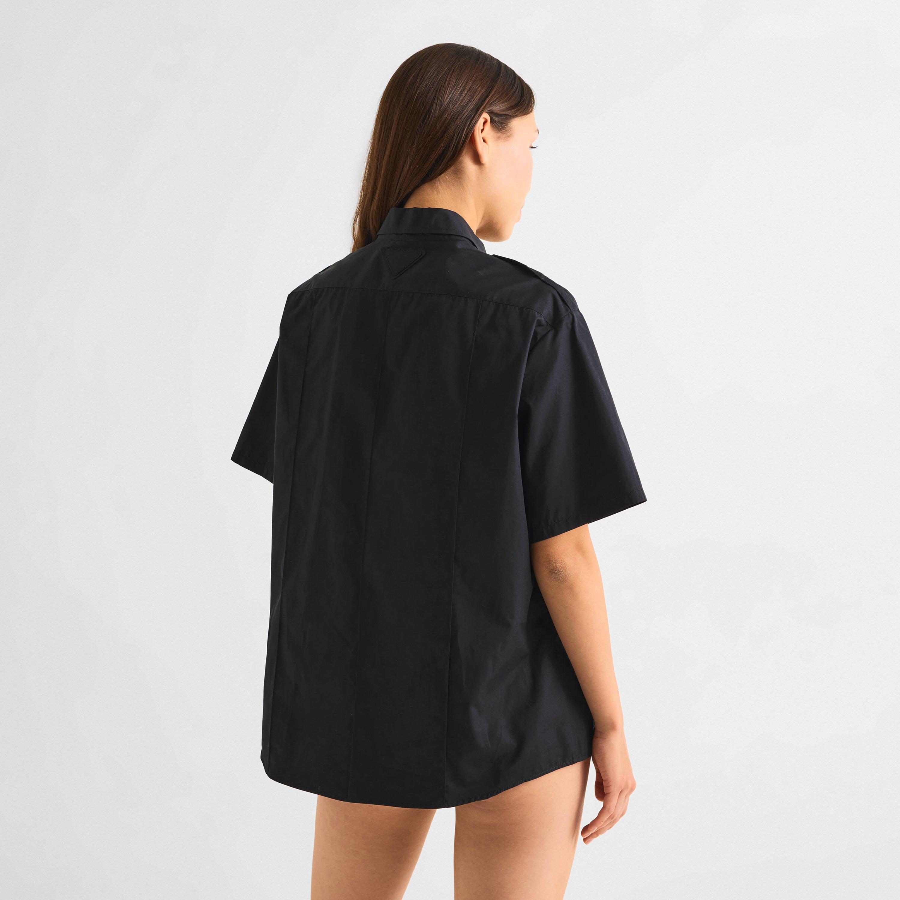 Nero - Prada - Women's Plain Short Sleeve Shirt - 4