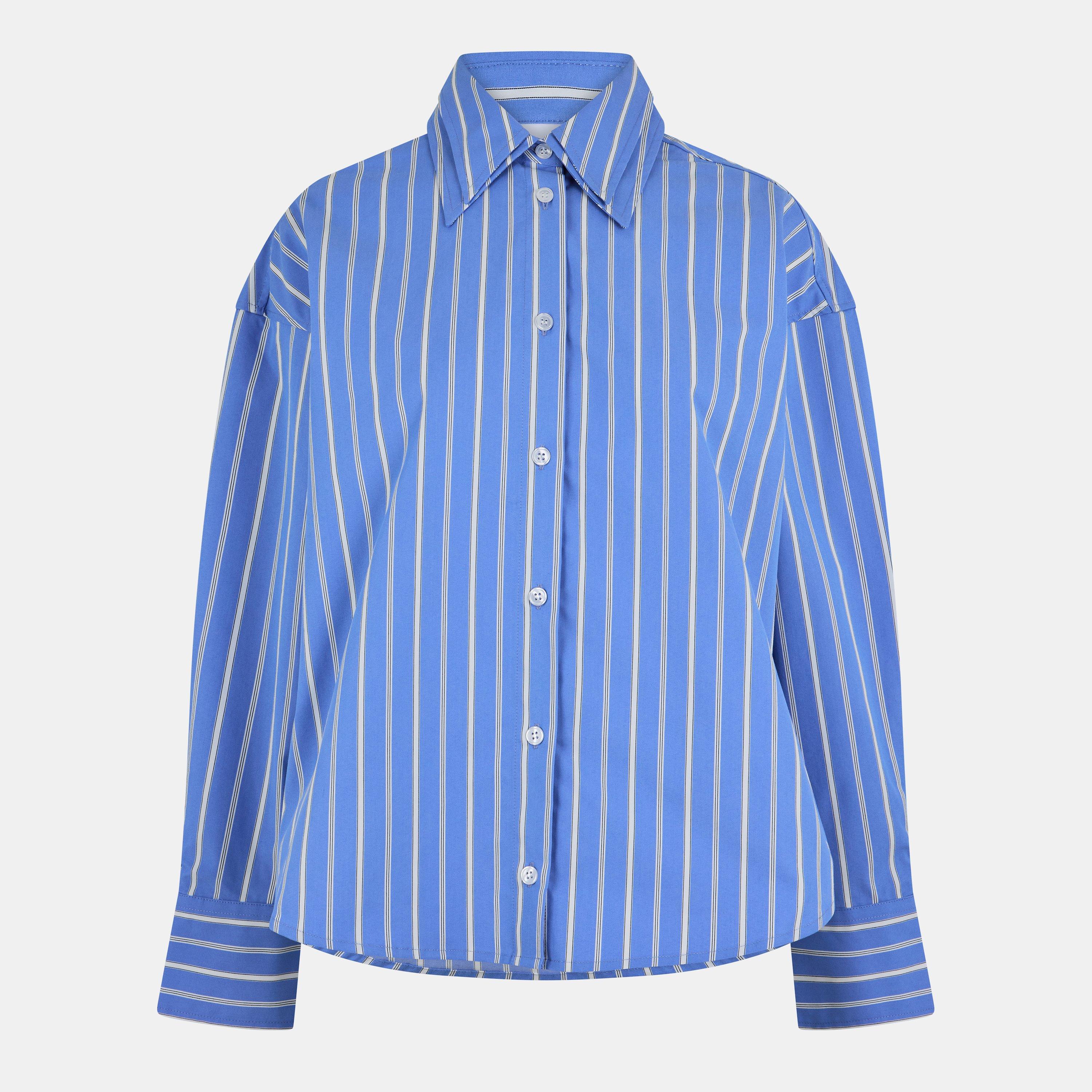 Blue/White - Axel Arigato - Women's Striped Long Sleeve Shirt - 1
