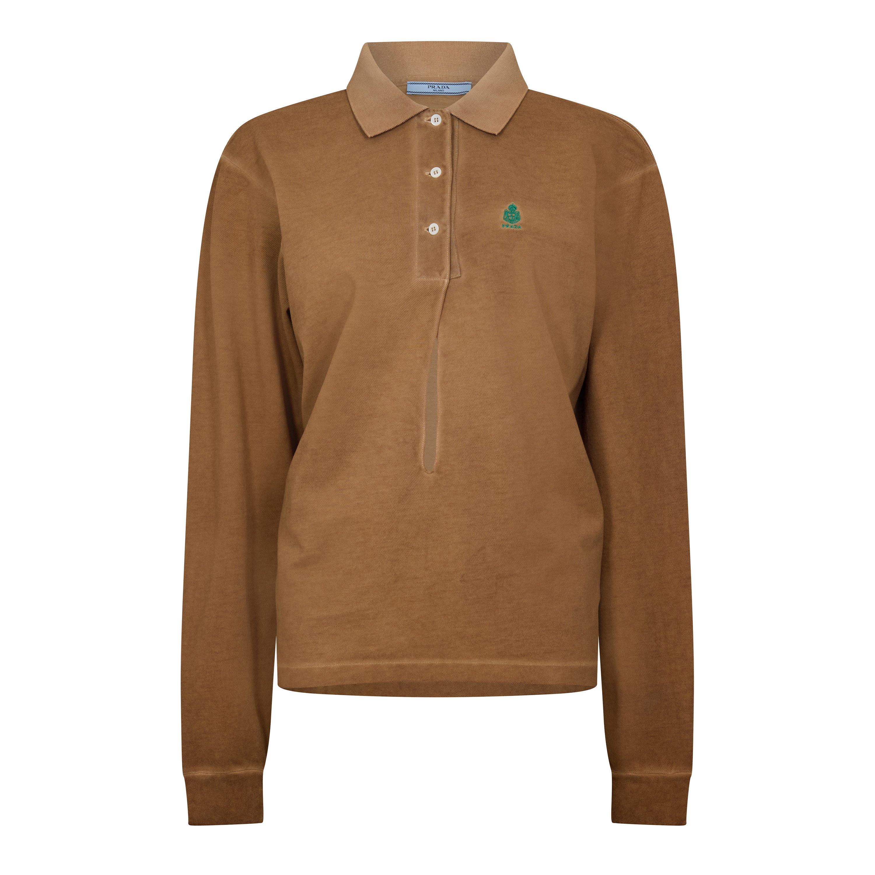 Prada Women's Long Sleeve Plain Shirt - Kaki - Size 38 (UK 6)