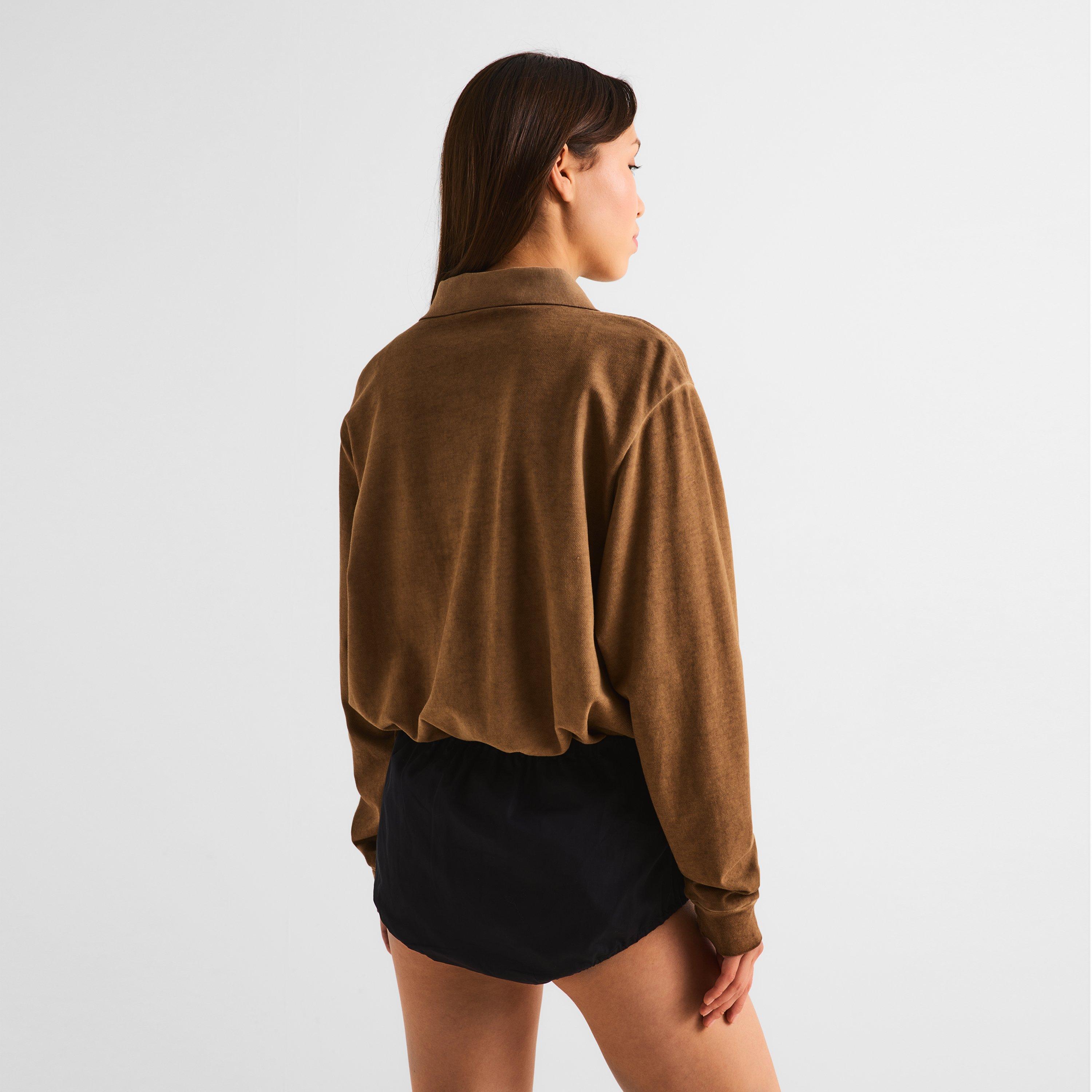 Kaki - Prada - Women's Long Sleeve Plain Shirt - 4