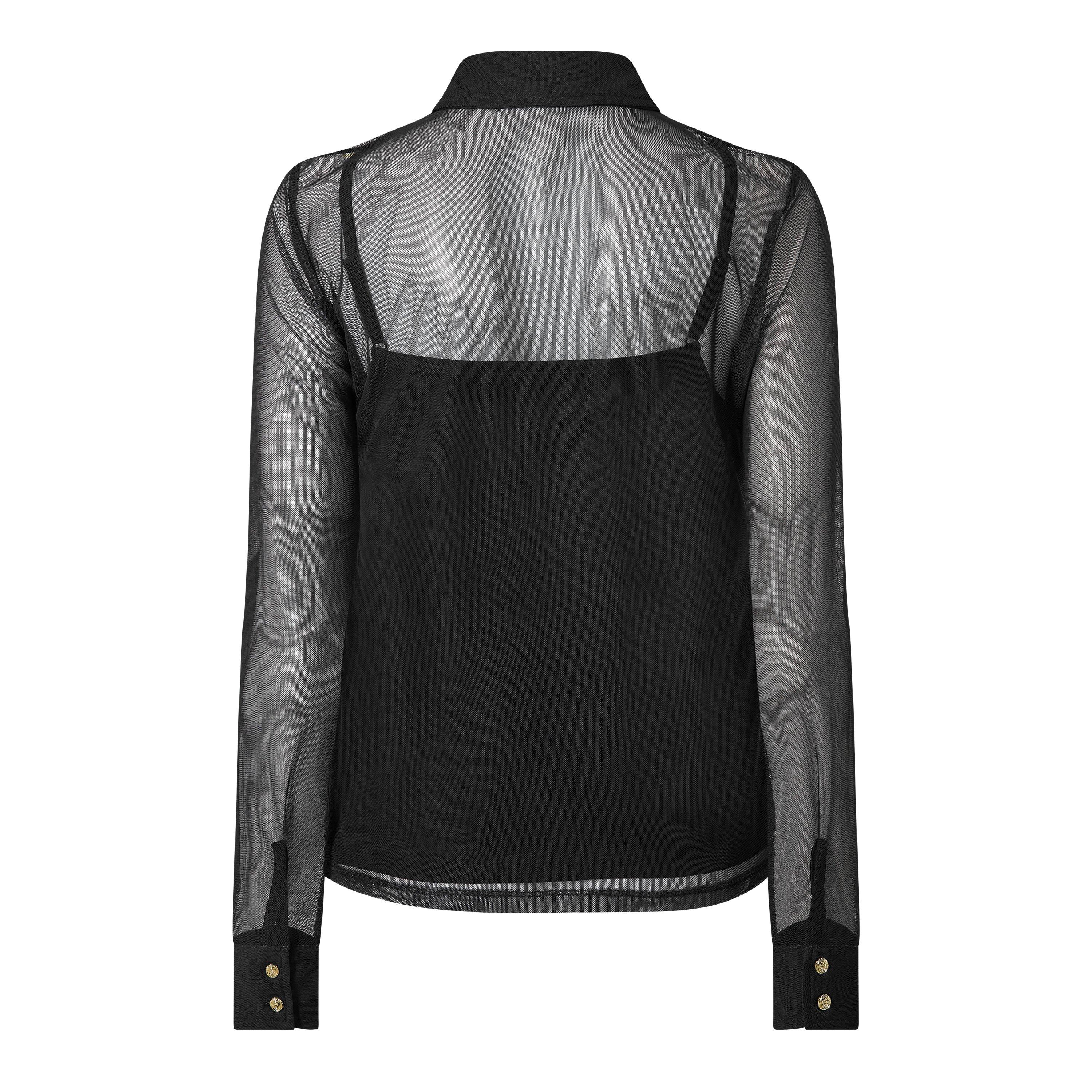 Black/Floral - Karl Lagerfeld - Karl Mesh LS Shirt Ld63 - 2