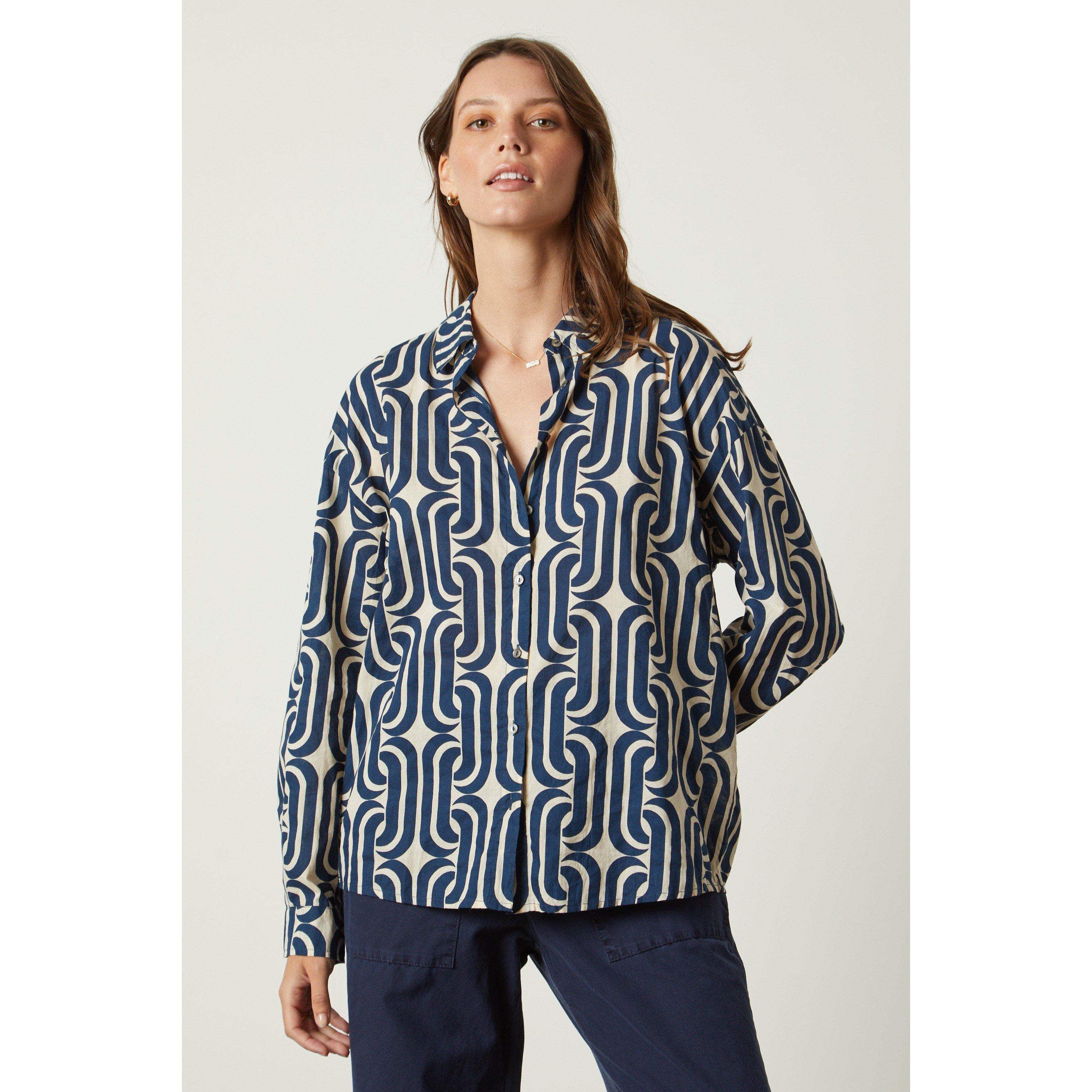 Navy - Velvet by Graham and Spencer - Women's Print Regular Fit T-Shirt - 3