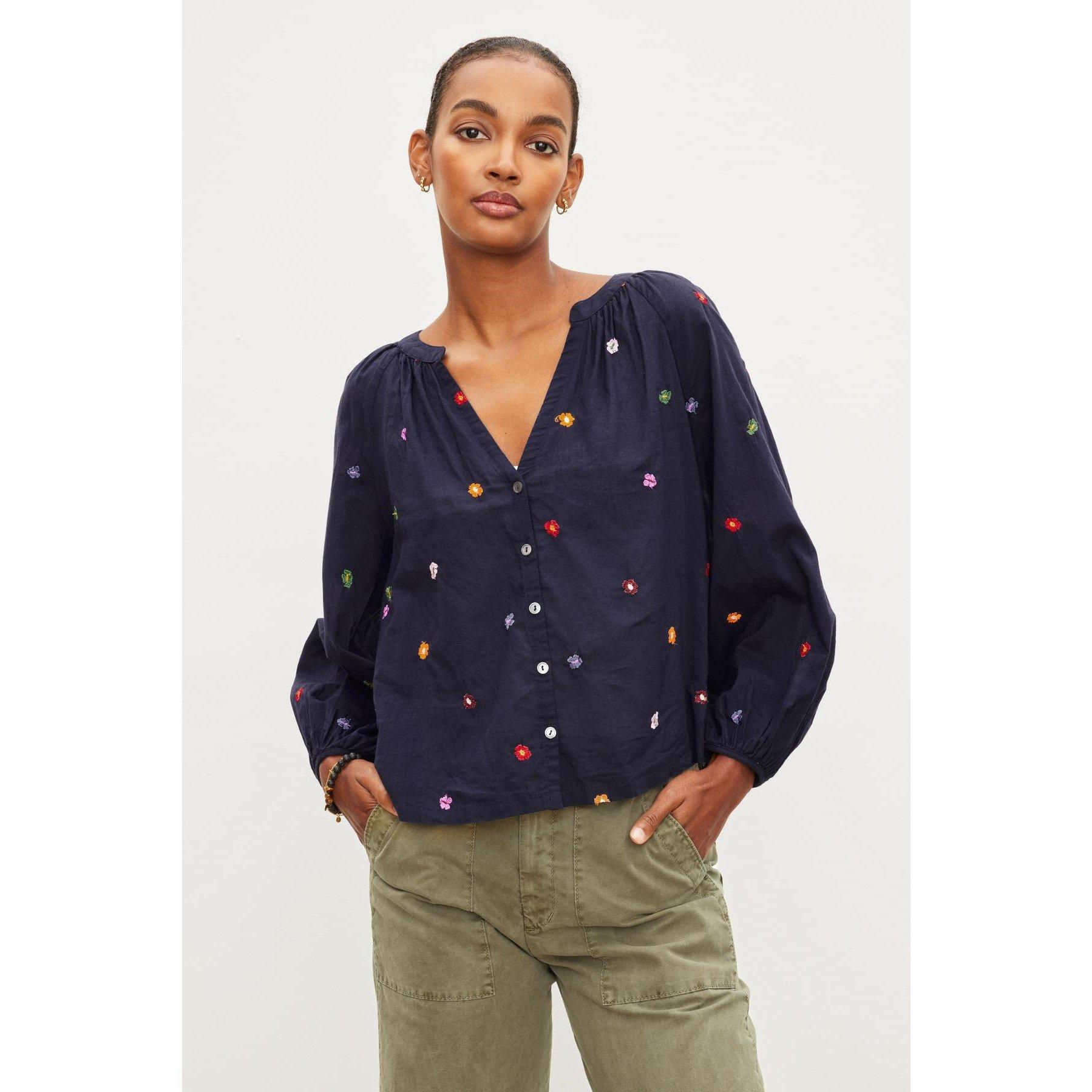 Navy - Velvet by Graham and Spencer - Women's Regular Fit T-Shirt - 3