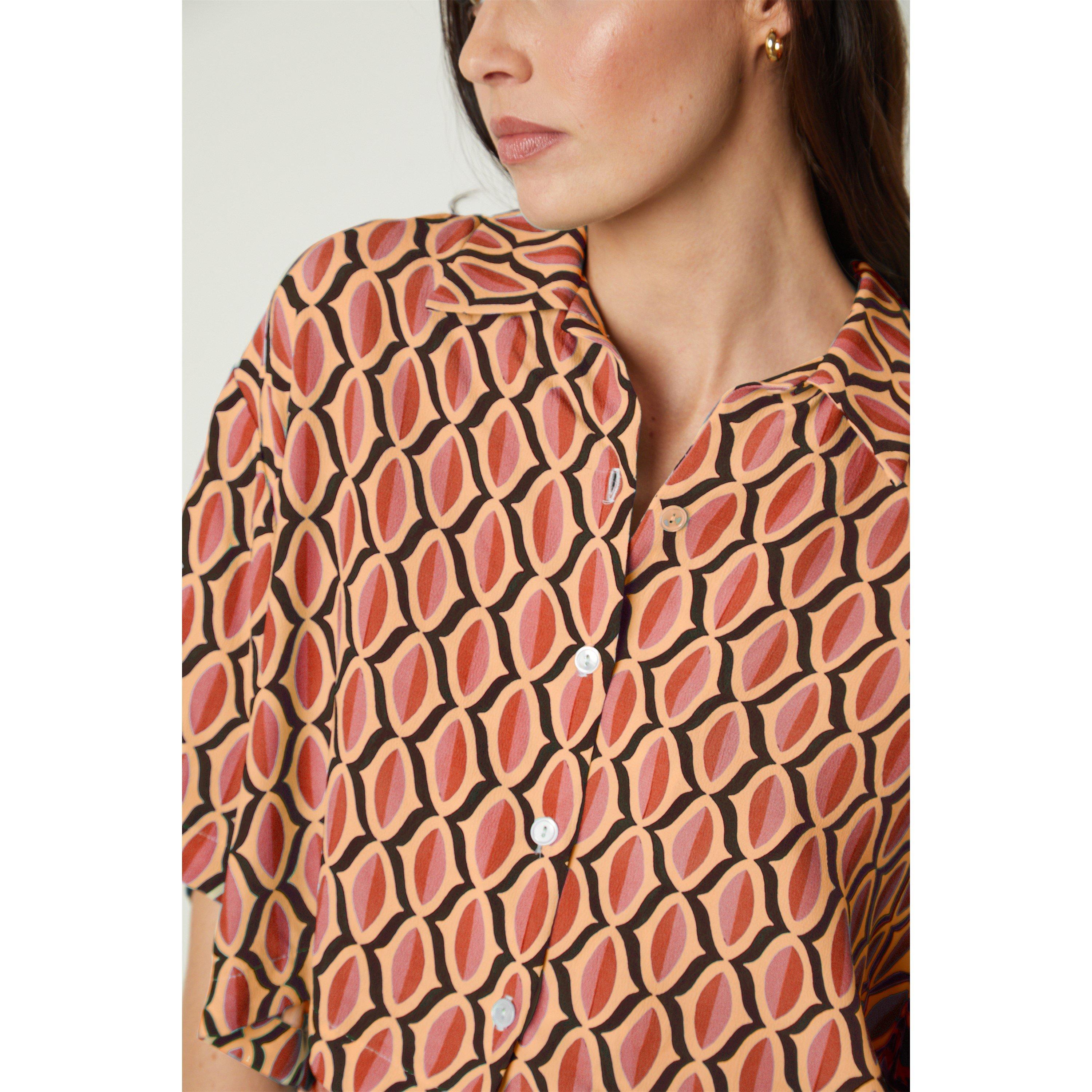 Velvet By Graham And Spencer Women's Geo Regular Fit T-Shirt - Orange - 14 (L)