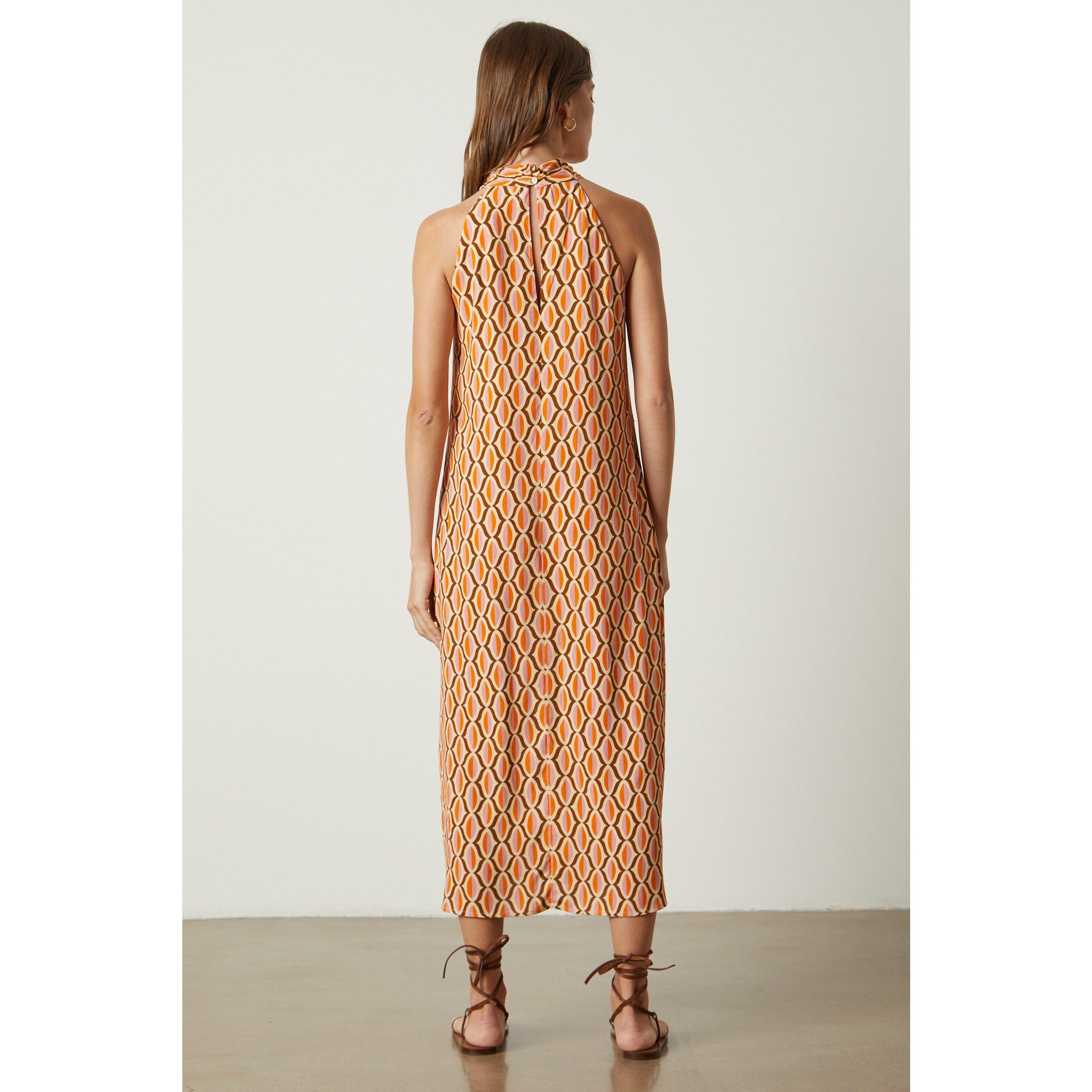Orange - Velvet by Graham and Spencer - Women's Geo Shift Dress - 2