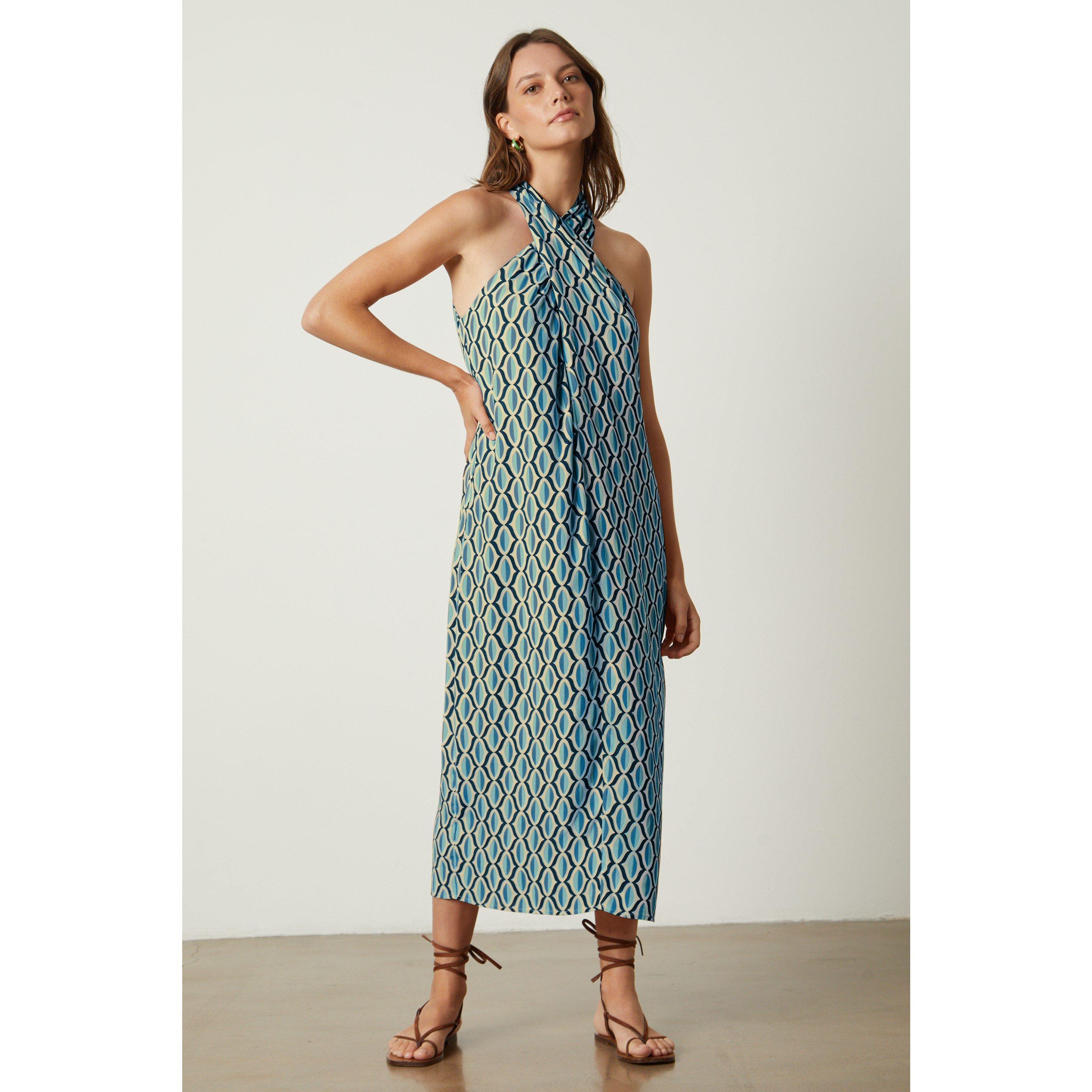 Blue - Velvet by Graham and Spencer - Women's Geo Shift Dress - 3