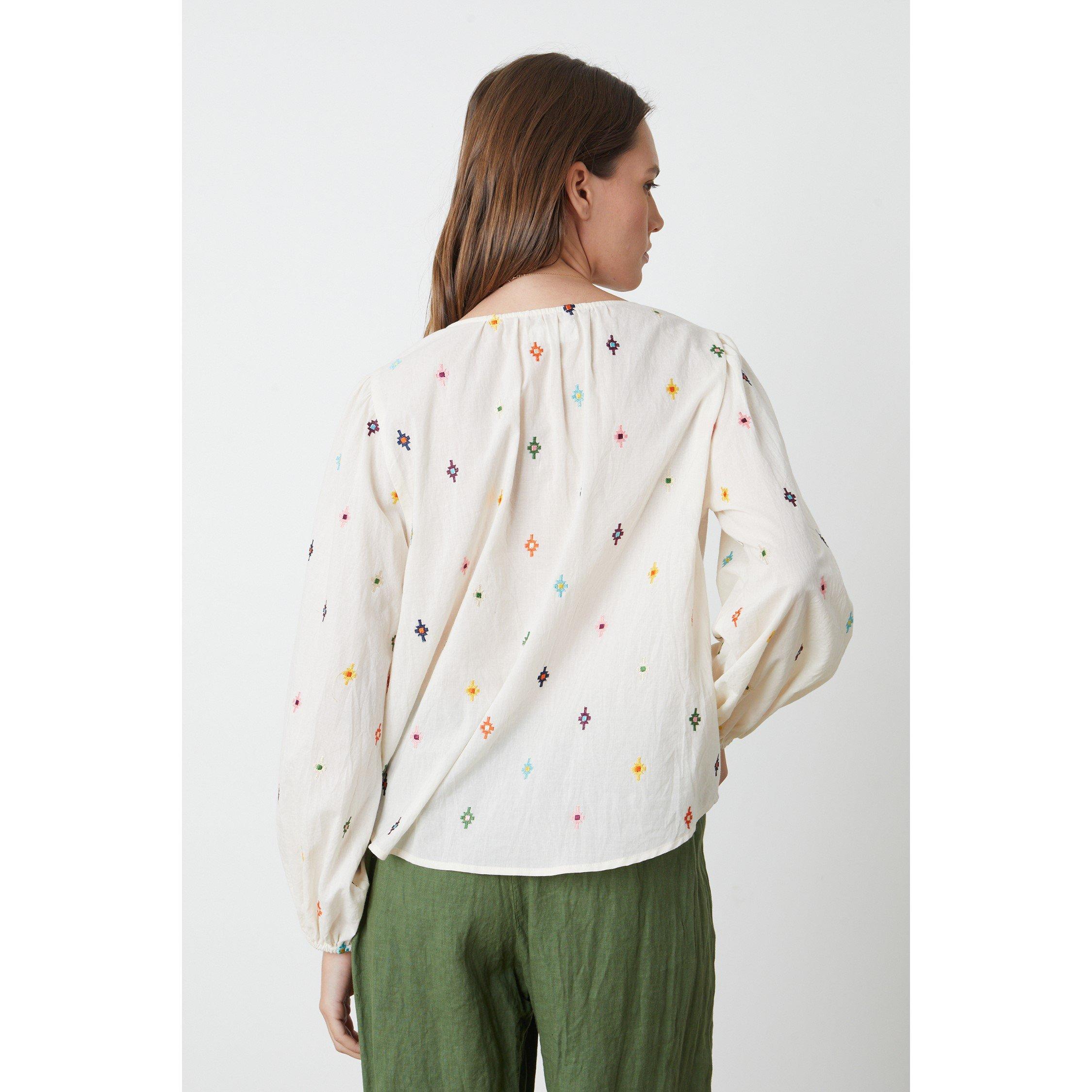 Multi - Velvet by Graham and Spencer - Women's Embroidered Regular Fit T-Shirt - 2