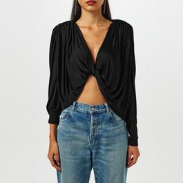 Saint Laurent Cropped Knot Top