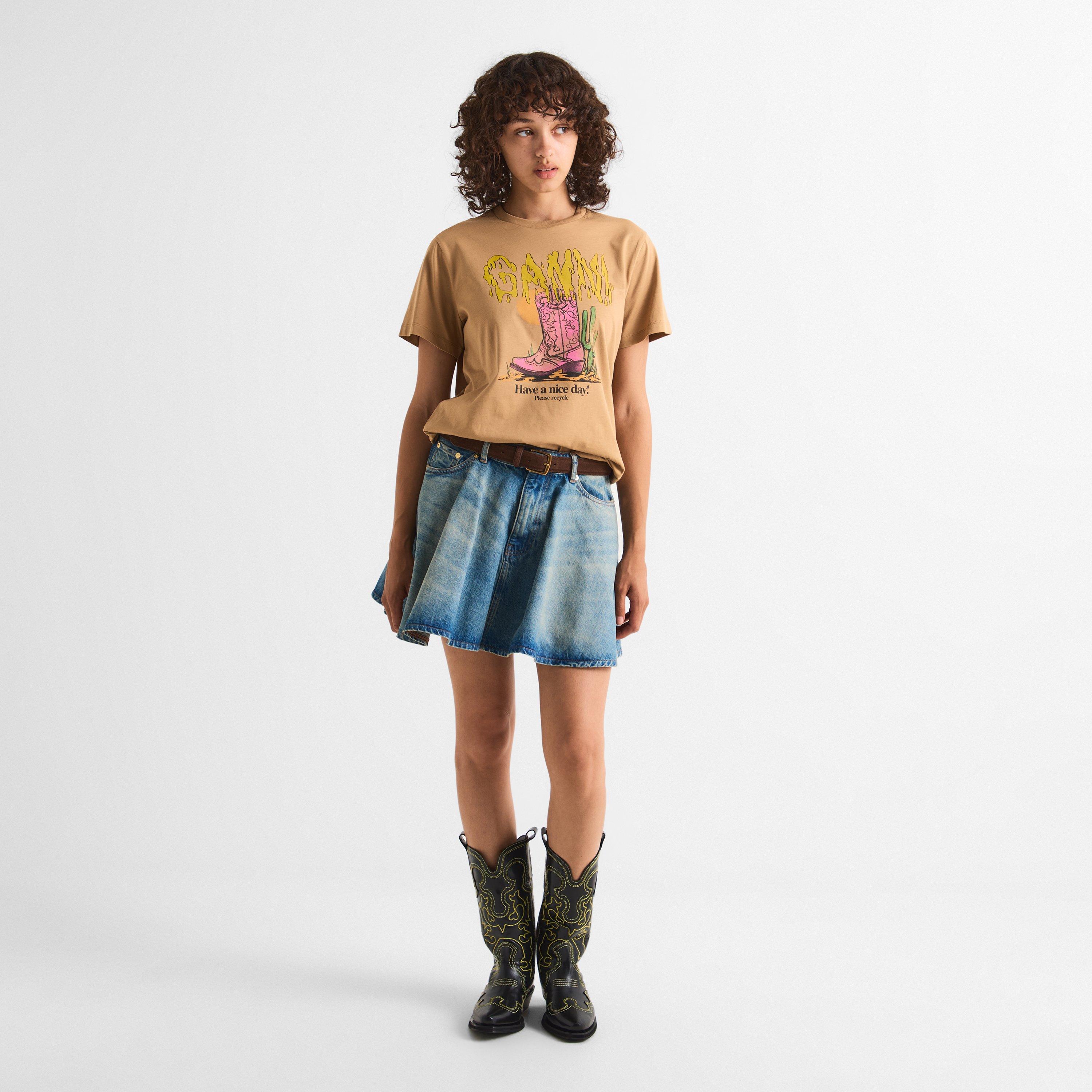 Sand - Ganni - Women's T-Shirt - 6