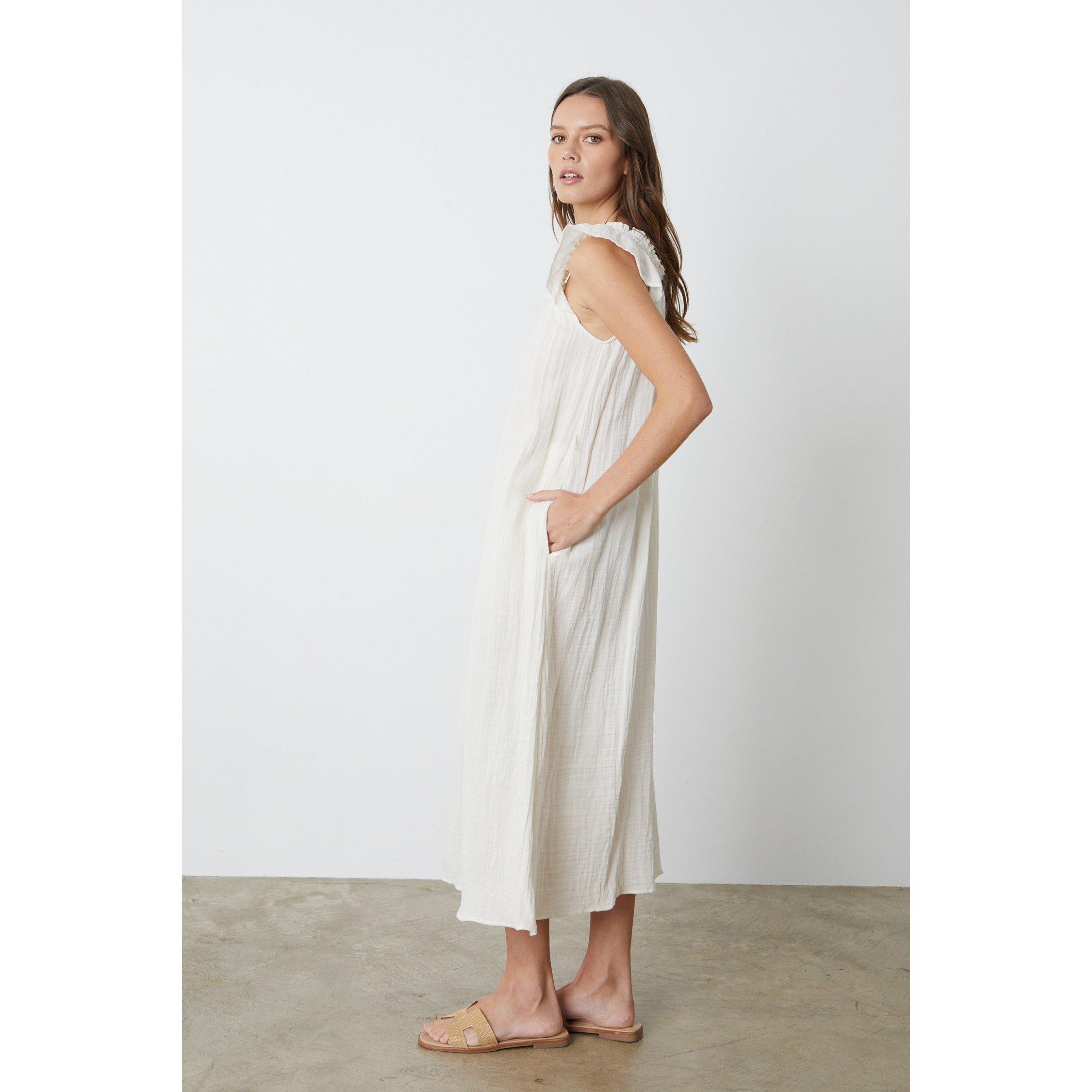 Velvet By Graham And Spencer Women's Gauze Shift Dress - Coconut - 8 (XS)