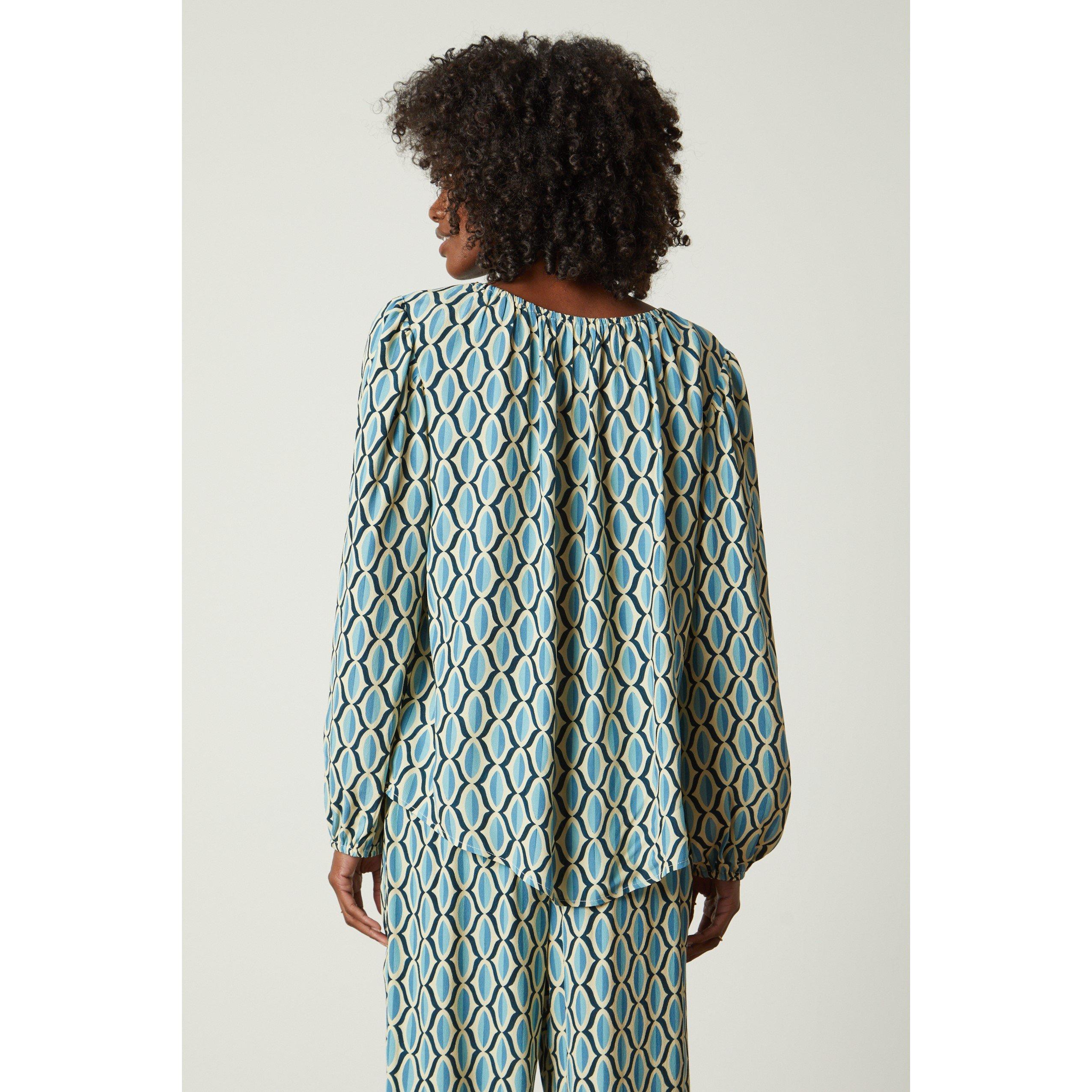 Blue - Velvet by Graham and Spencer - Women's Geo Regular Fit T-Shirt - 2