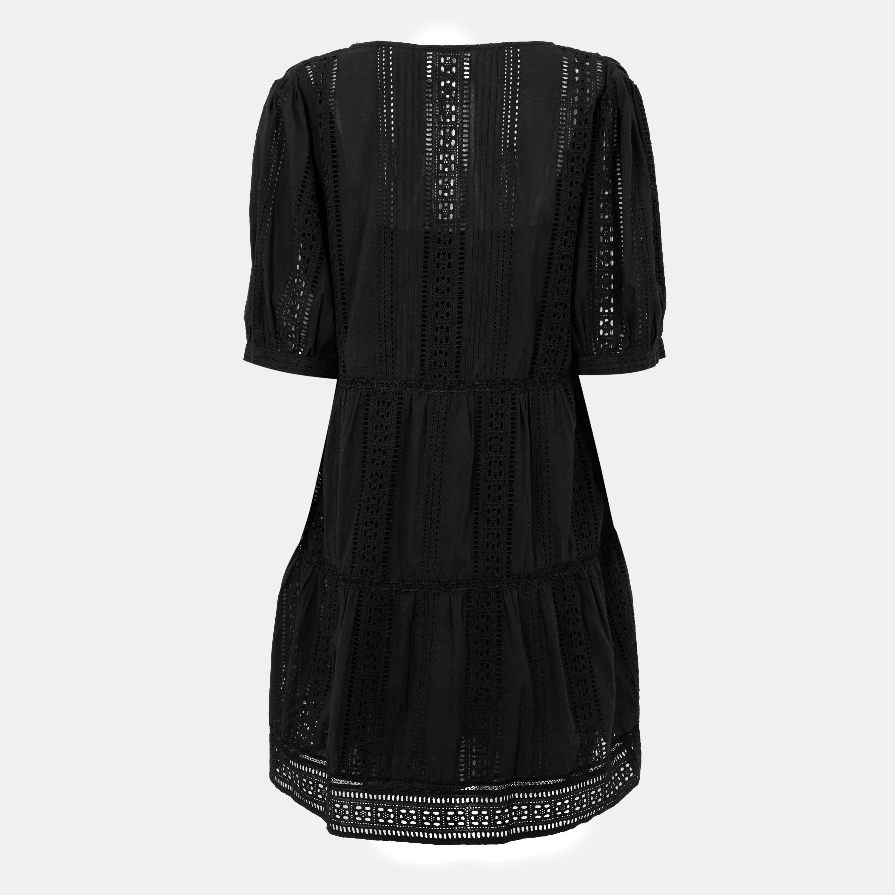 Black - Velvet by Graham and Spencer - Women's Embroidered Shift Dress - 2