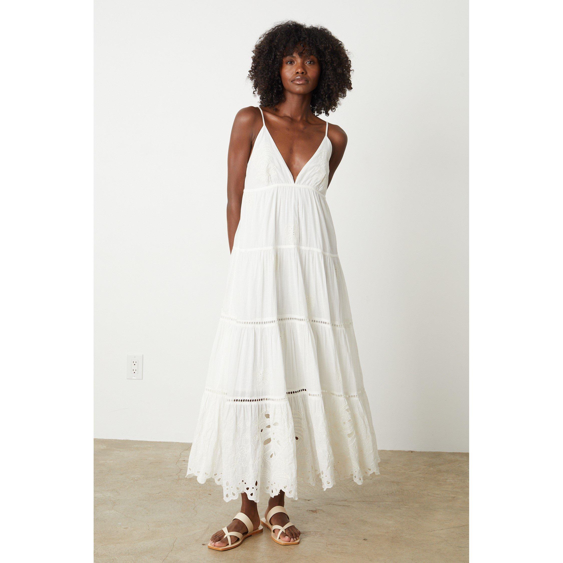 Ivory - Velvet by Graham and Spencer - Women's Embroidered Shift Dress - 3