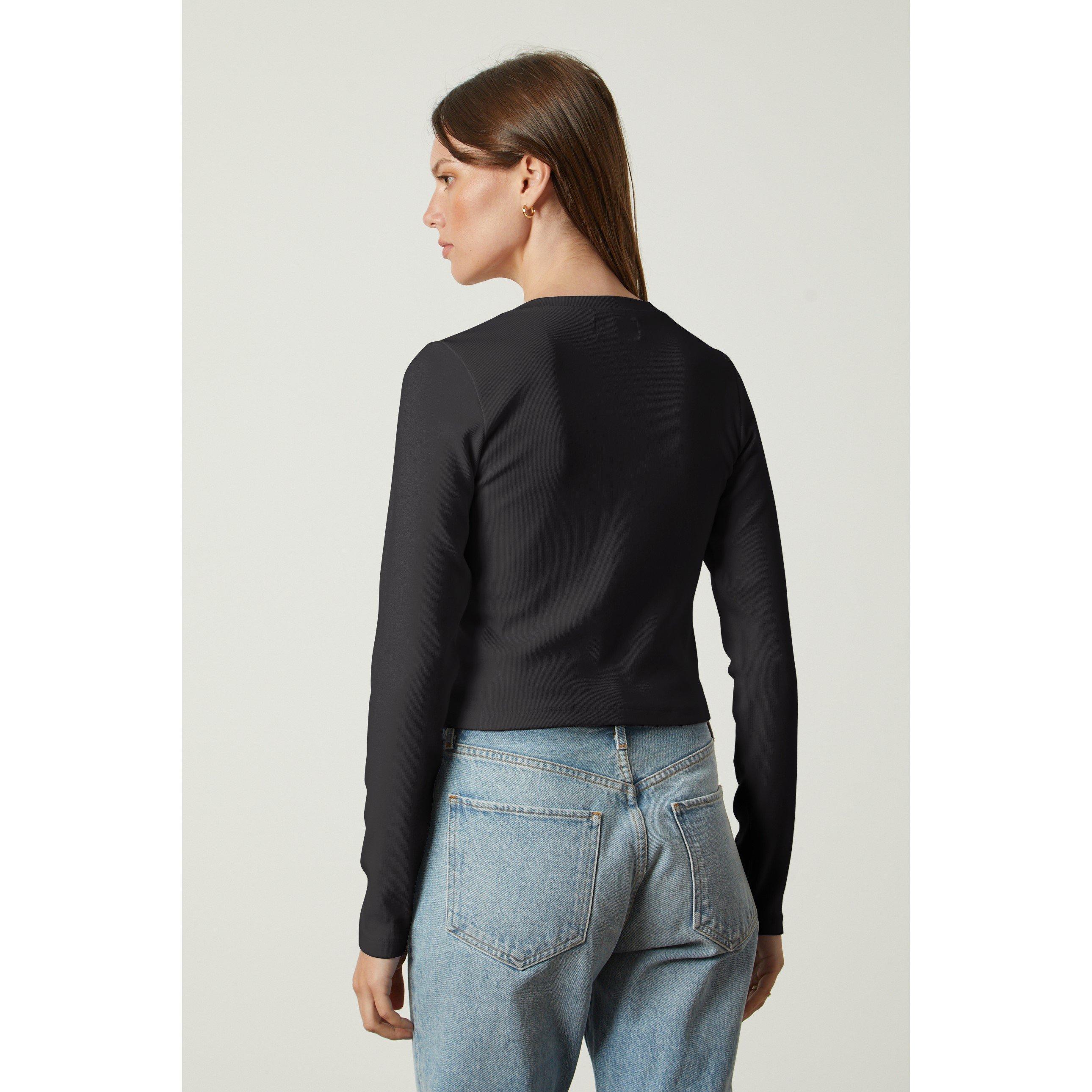 Black - Velvet by Graham and Spencer - Women's Regular Fit Ribbed T-Shirt - 2