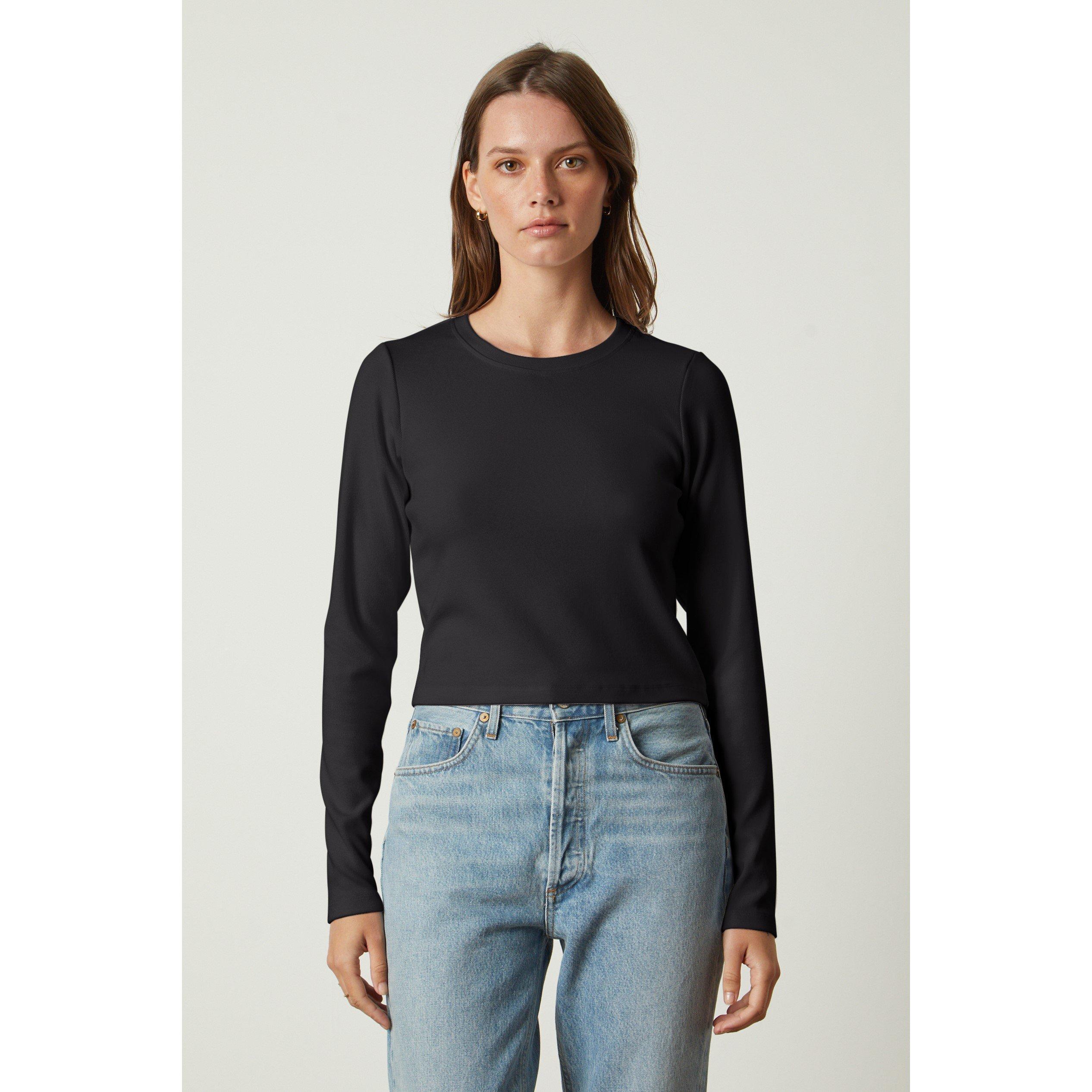 Black - Velvet by Graham and Spencer - Women's Regular Fit Ribbed T-Shirt - 3
