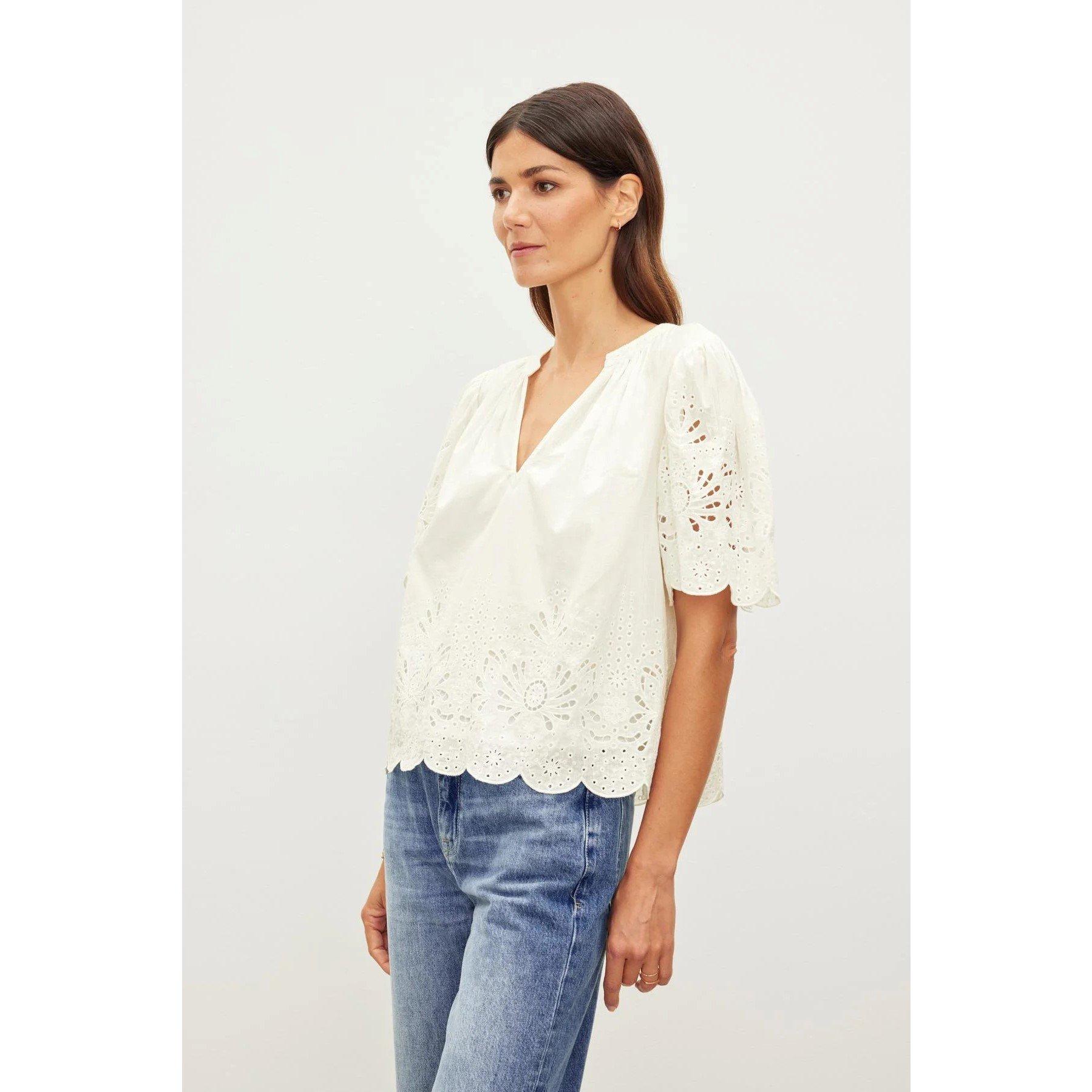 Velvet By Graham And Spencer Women's Casual T-Shirt - Ecru - 10 (S)