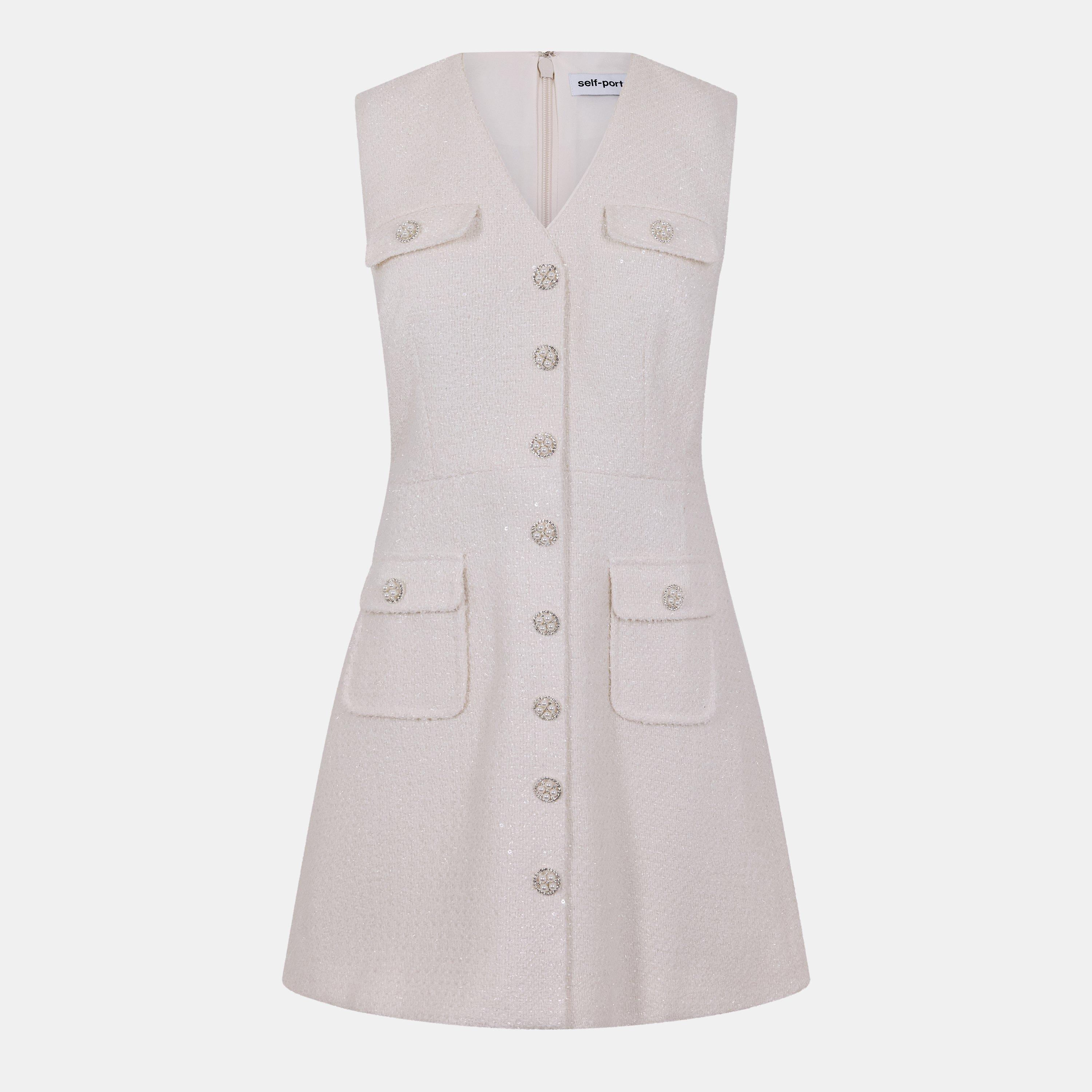 Cream - Self Portrait - Women's Tinsel Buckle Mini Dress - 1