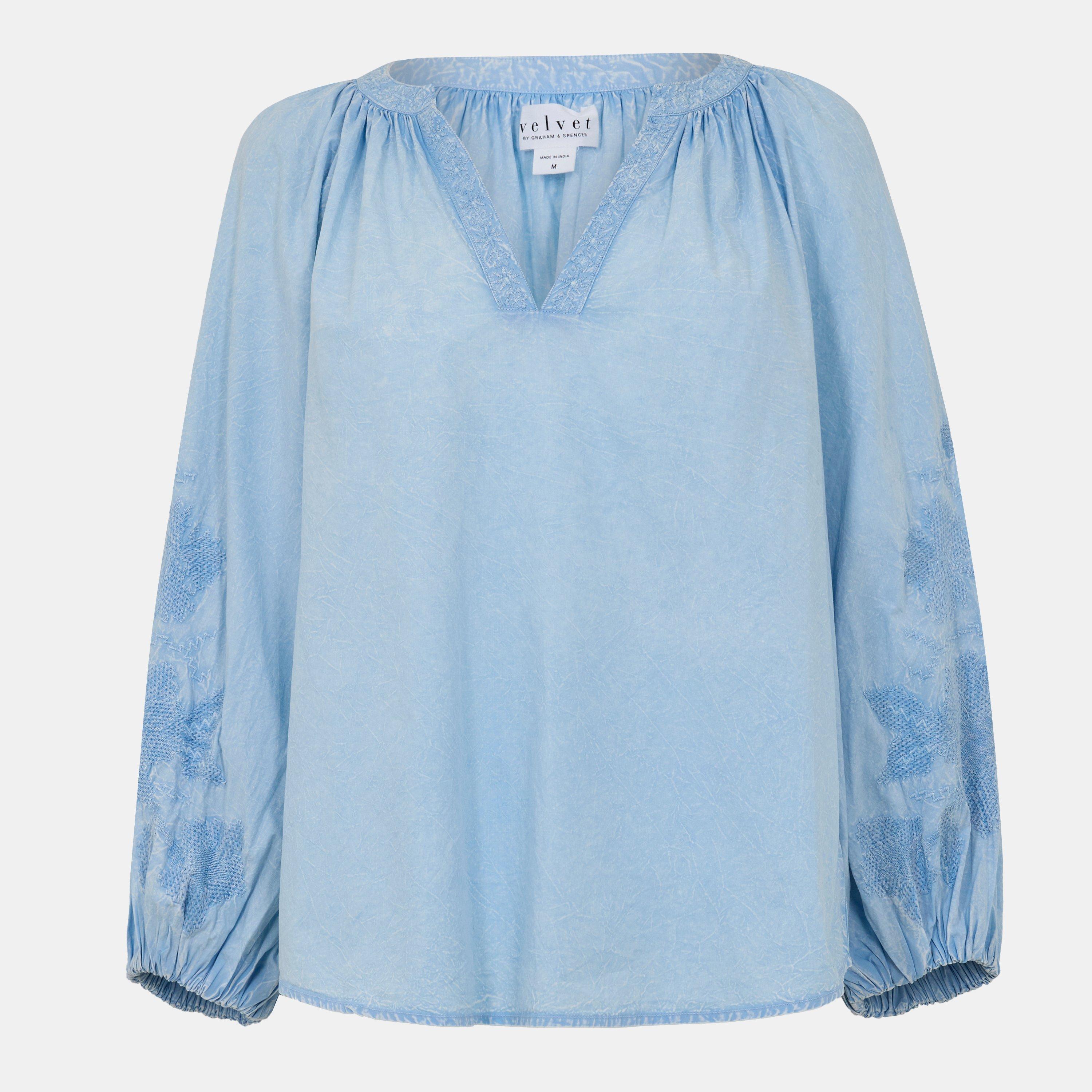Velvet By Graham And Spencer Women's Regular Fit T-Shirt - Chambray - 8 (XS)