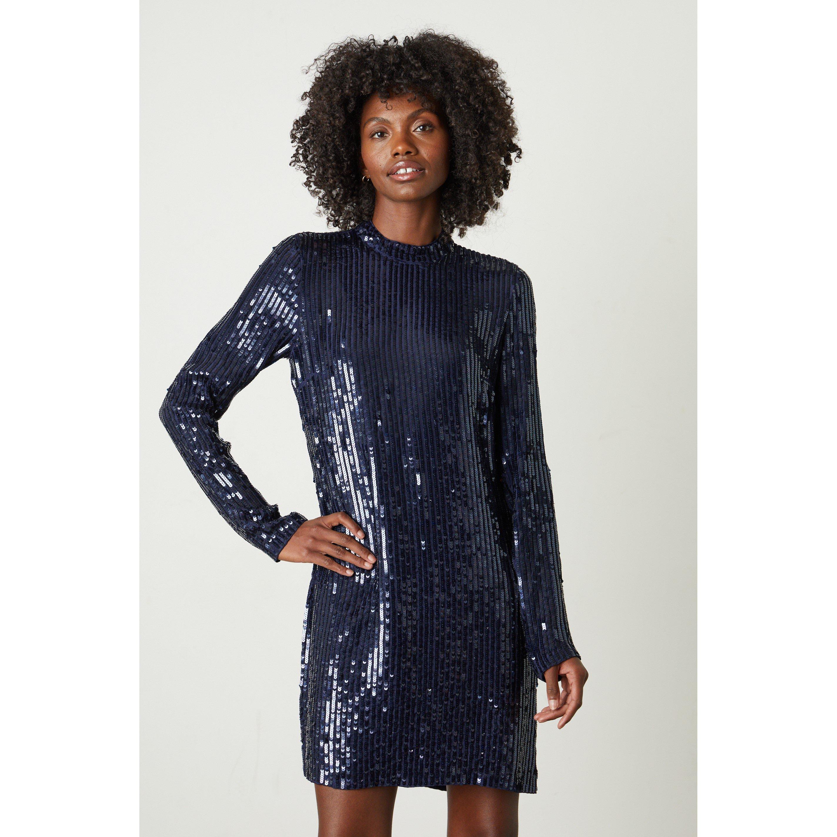 Navy - Velvet by Graham and Spencer - Women's Shift Dress - 3