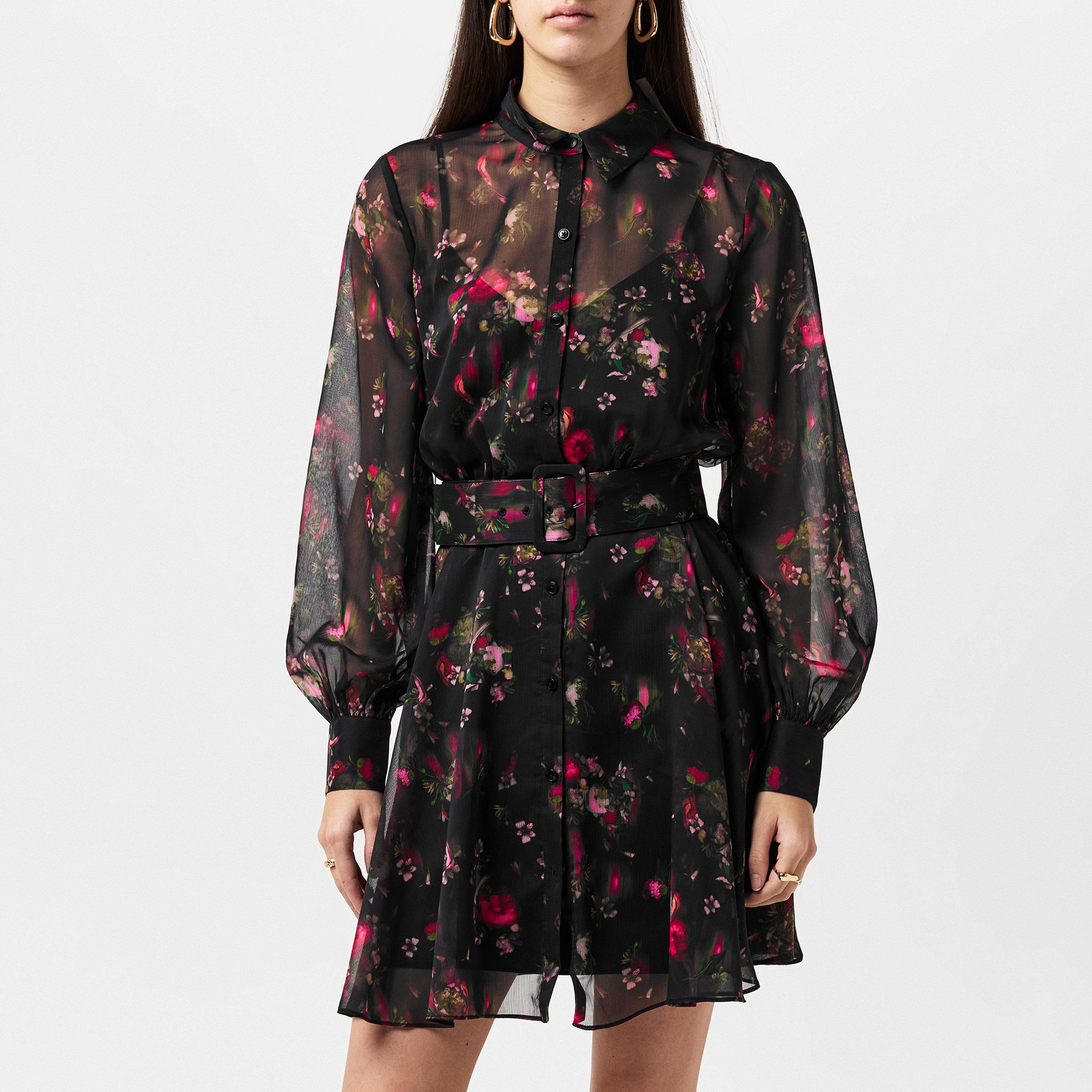 Ted Baker | Collared Printed Button Down Mini Dress | Smock