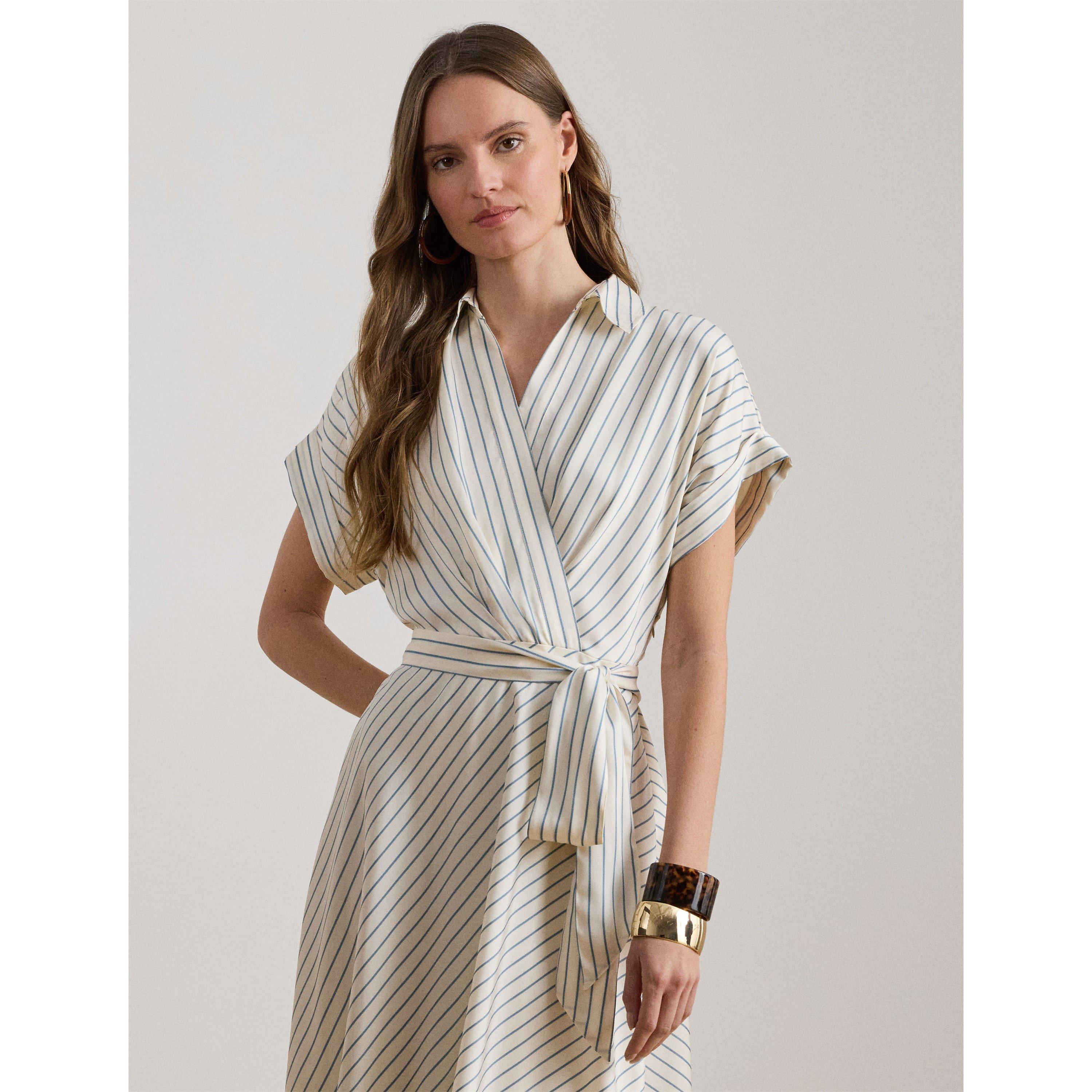 CREAM/BLUE - Lauren by Ralph Lauren - Women's Shirt Dress - 2