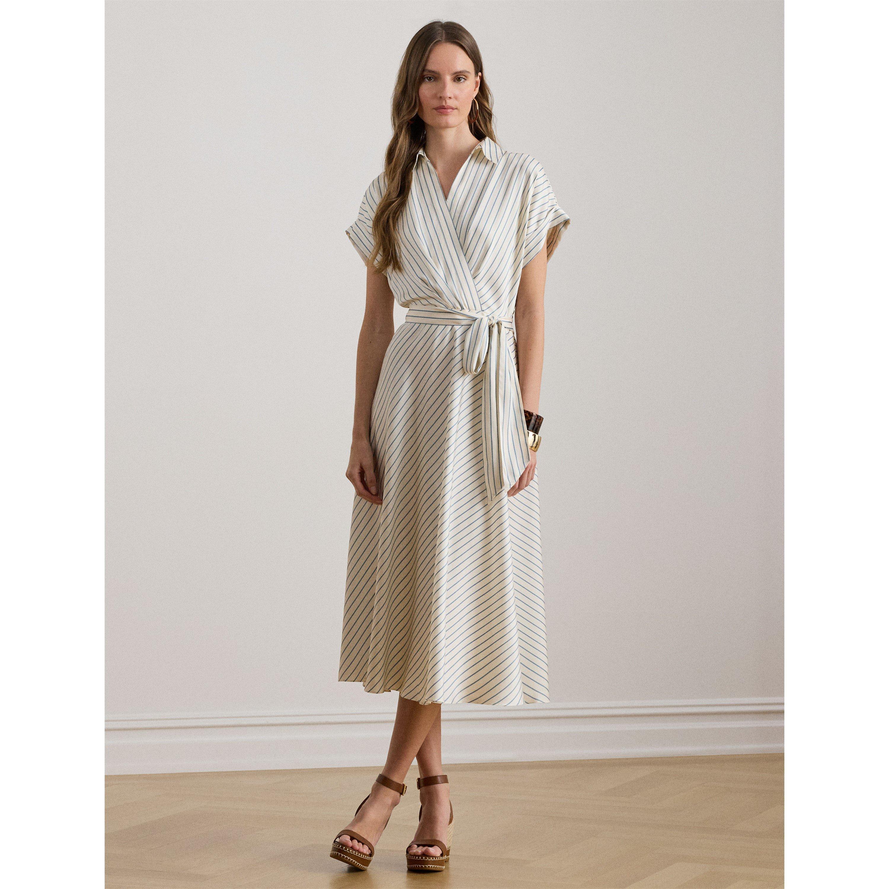 CREAM/BLUE - Lauren by Ralph Lauren - Women's Shirt Dress - 5