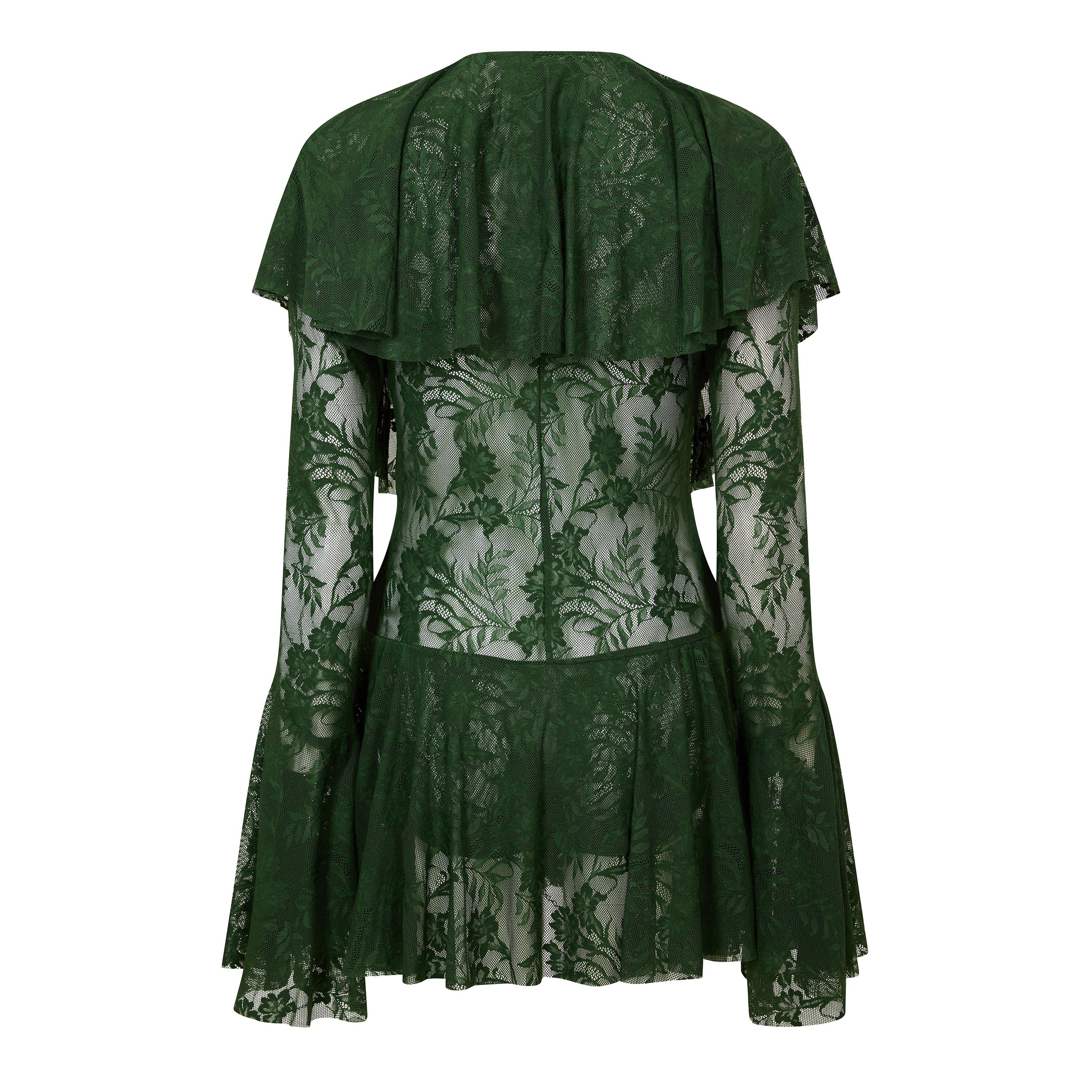 Dark Emerald - Norma Kamali - NK V RuffleMini Ld61 - 2