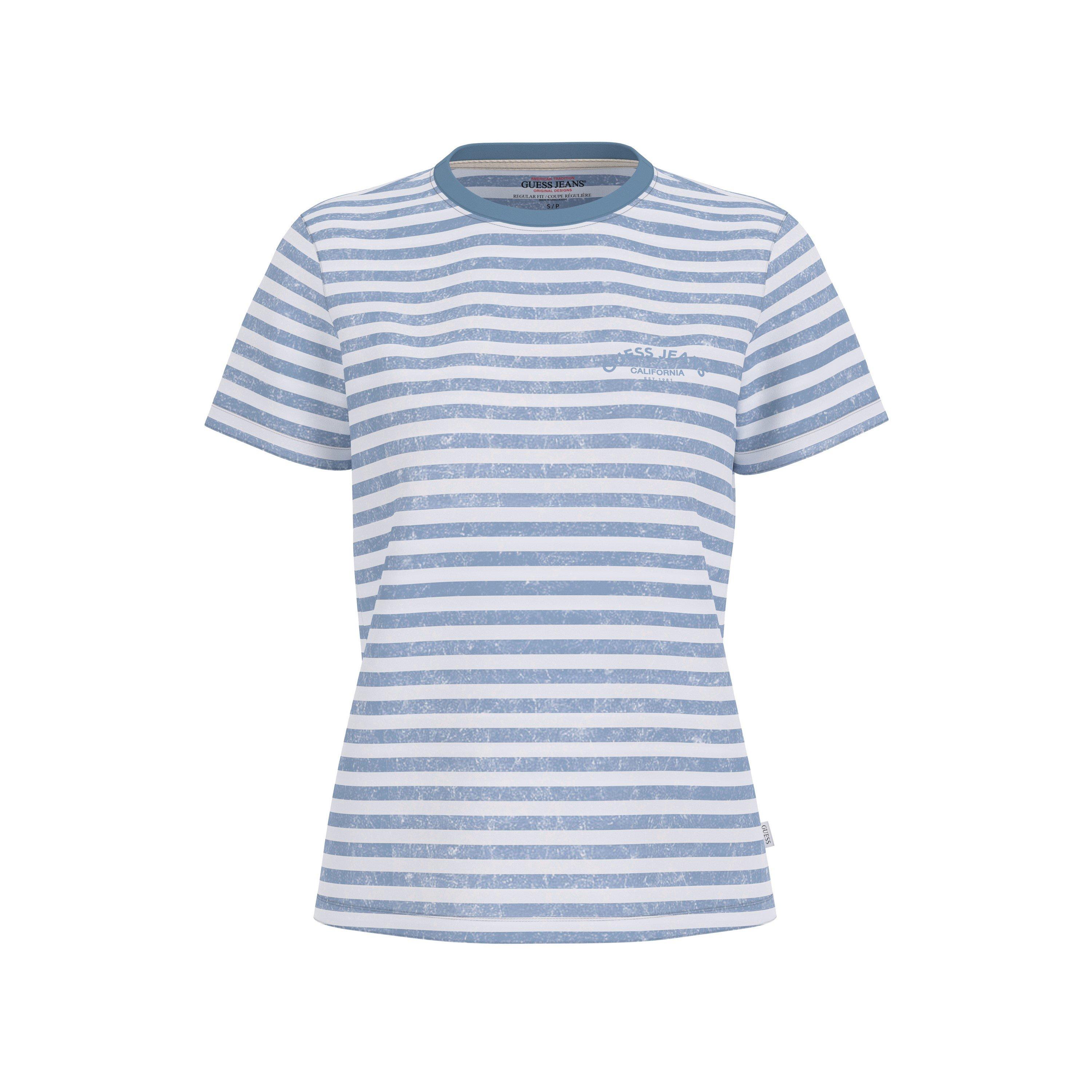Blue - Guess - Guess Stripped Tee Ld62 - 1