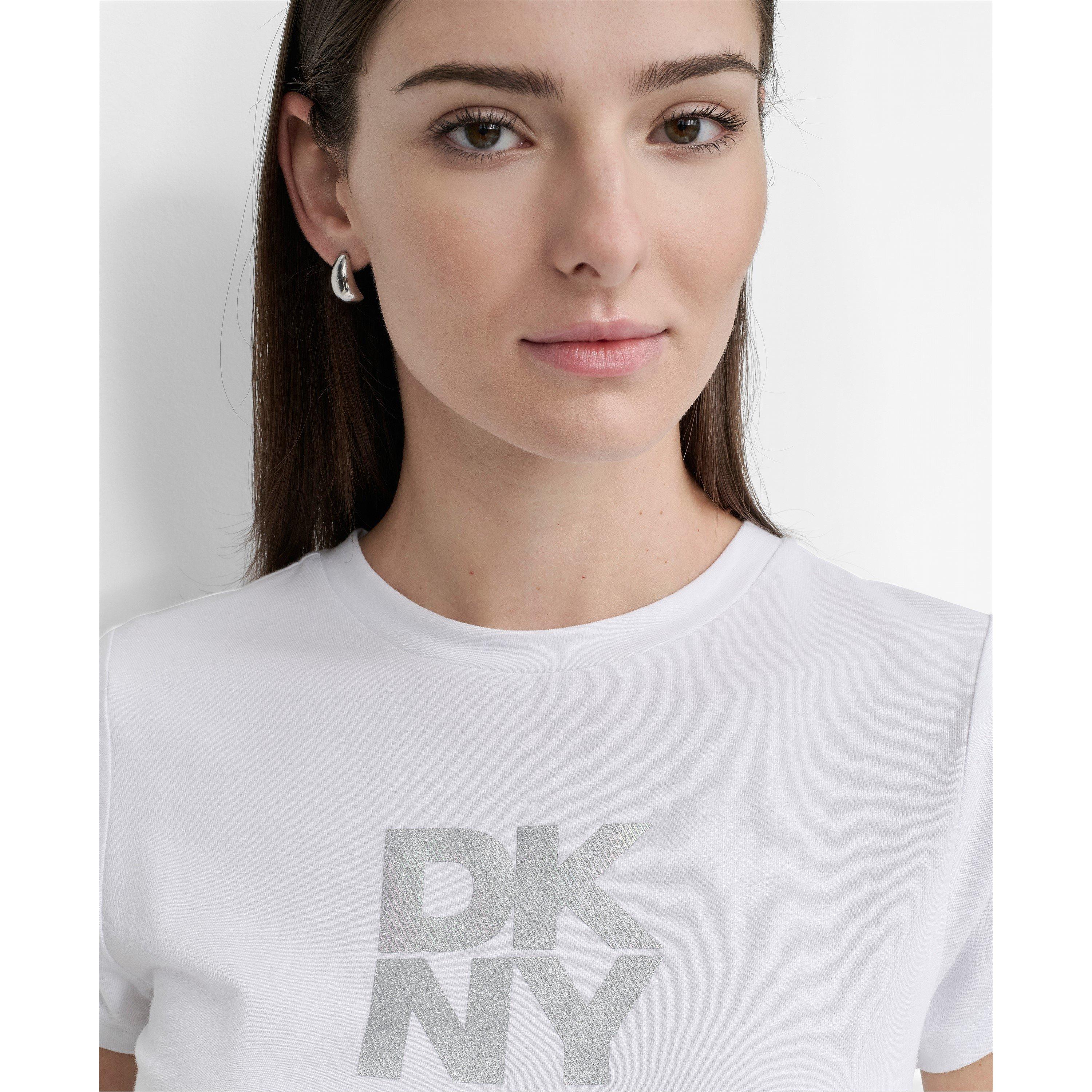 WHITE - DKNY - Women's Logo Crop Top - 5