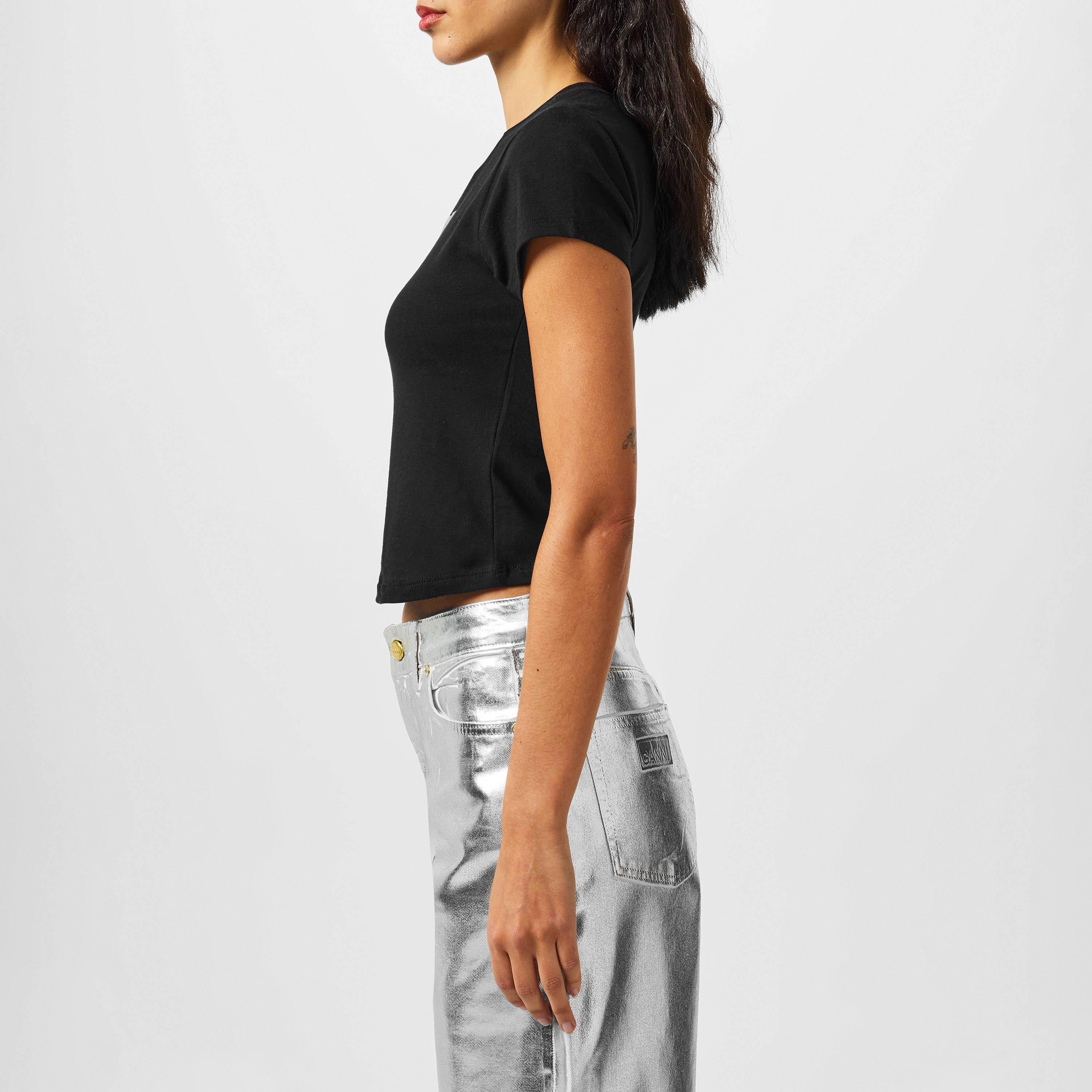 BLACK/SILVER - DKNY - Women's Logo Crop Top - 2