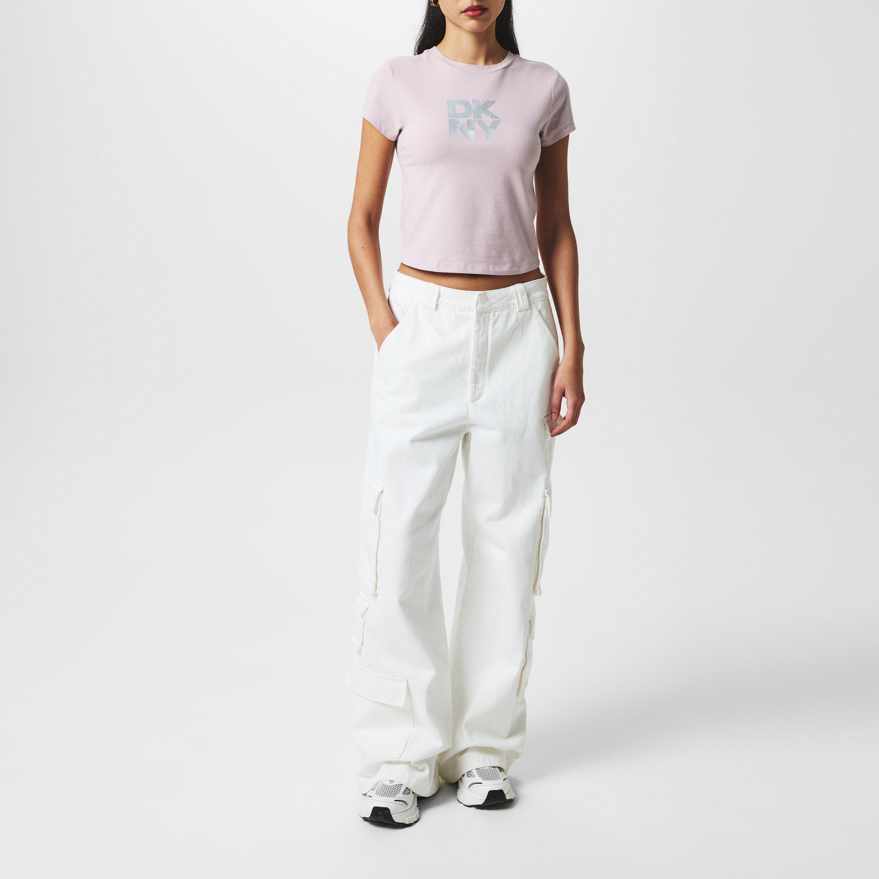 ALLURE/ SILVER - DKNY - Women's Logo Crop Top - 4