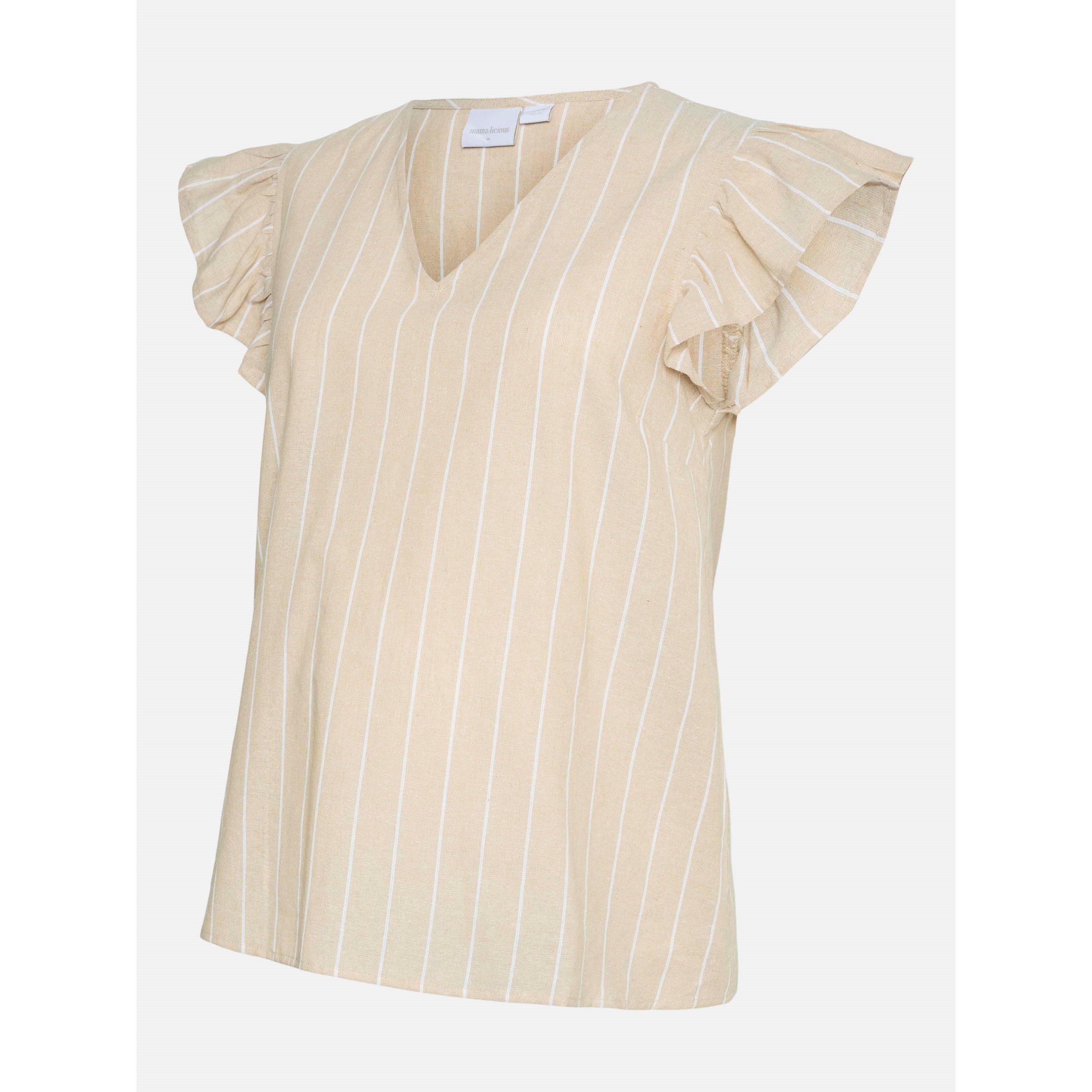 Mamalicious Women's Mama Mlflrns Cap T-Shirt - Humus - 12 (M)