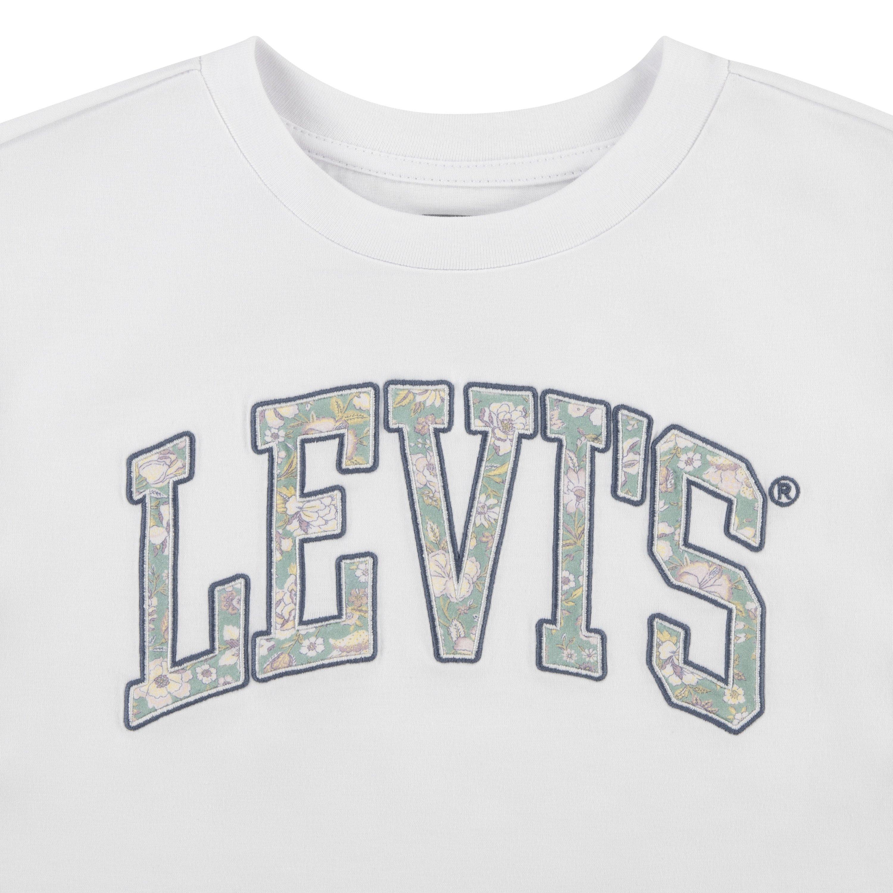 White W1T - Levis - Kids' Floral Logo Crop Top - 3