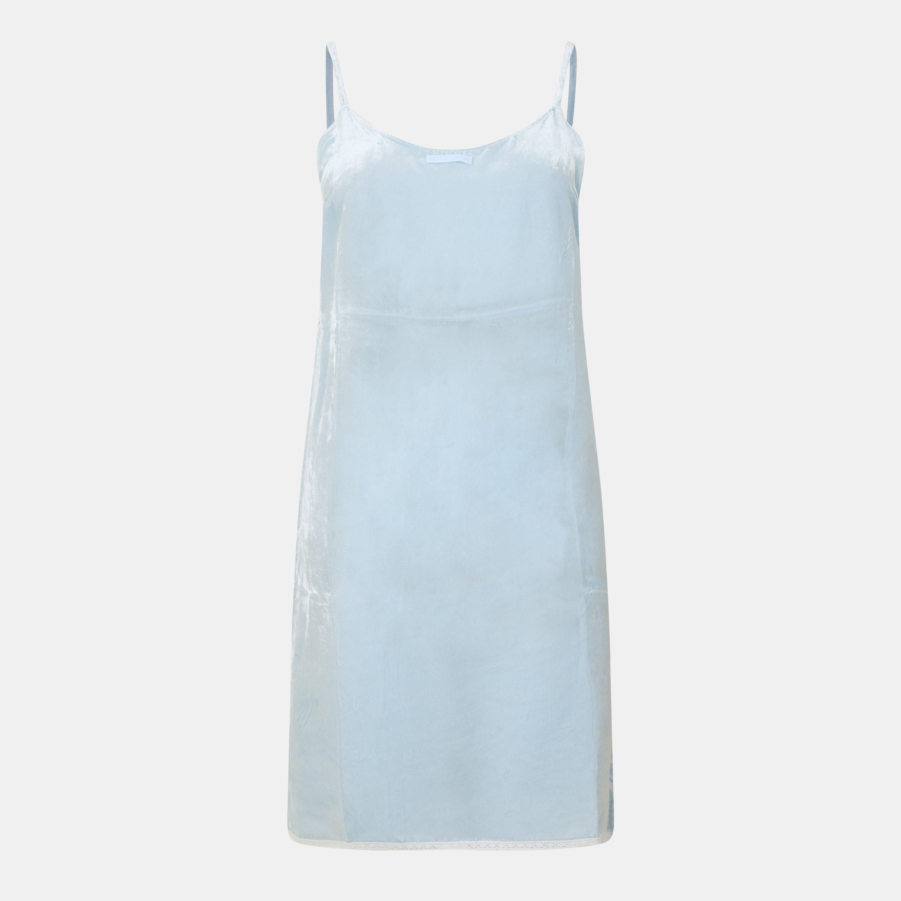 Prada Womens Velvet Slip Dress - Astro - Size 42 (UK 10)