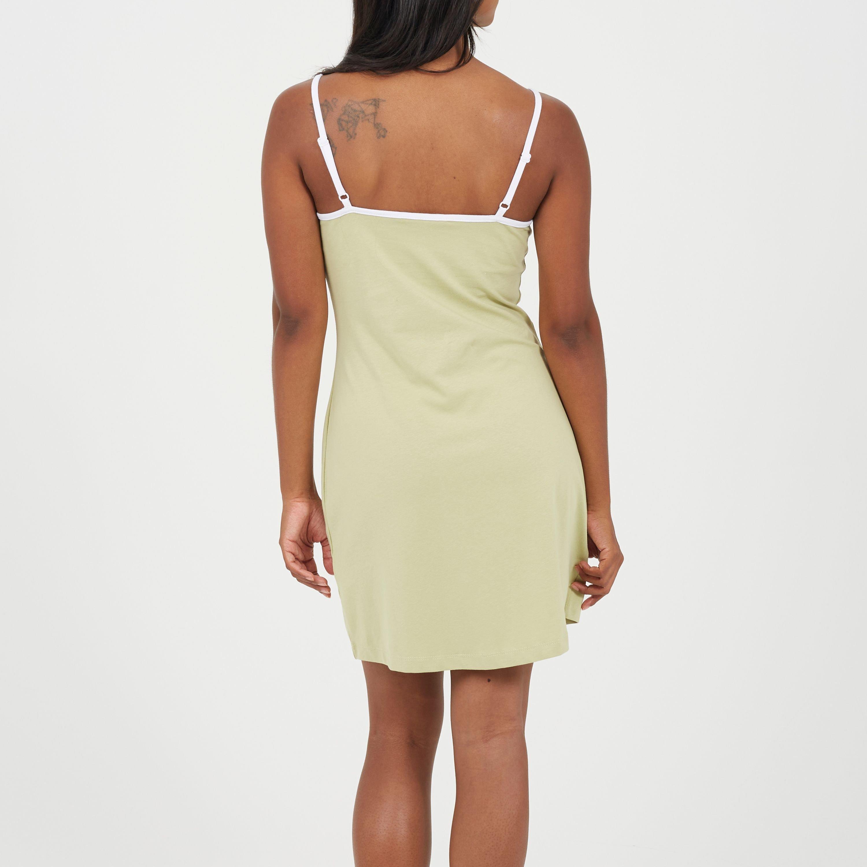 Groen/Wit - Brave Soul - Womens Strappy Mini Dress with Contrast Trims - 2