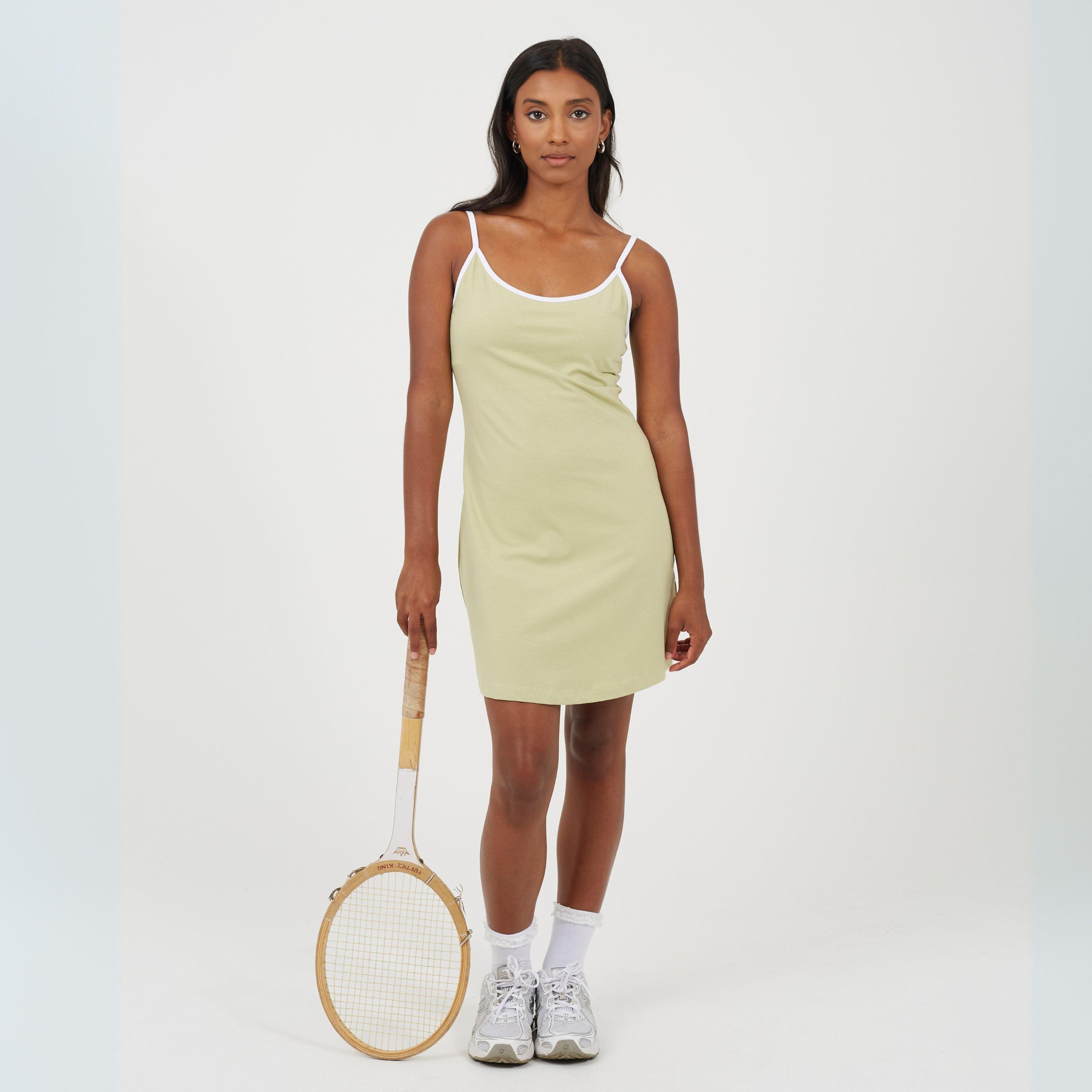 Groen/Wit - Brave Soul - Womens Strappy Mini Dress with Contrast Trims - 4